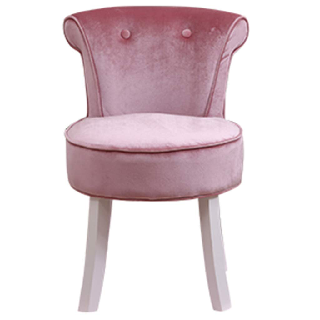 ZHIQ Velvet Fabric Vanity Dressing Table Chair with Wooden Legs & High Back - Ergonomic Makeup Stool for Bedroom Furniture | Perfect for Beauty Routines, Dressing Areas & Home Decor