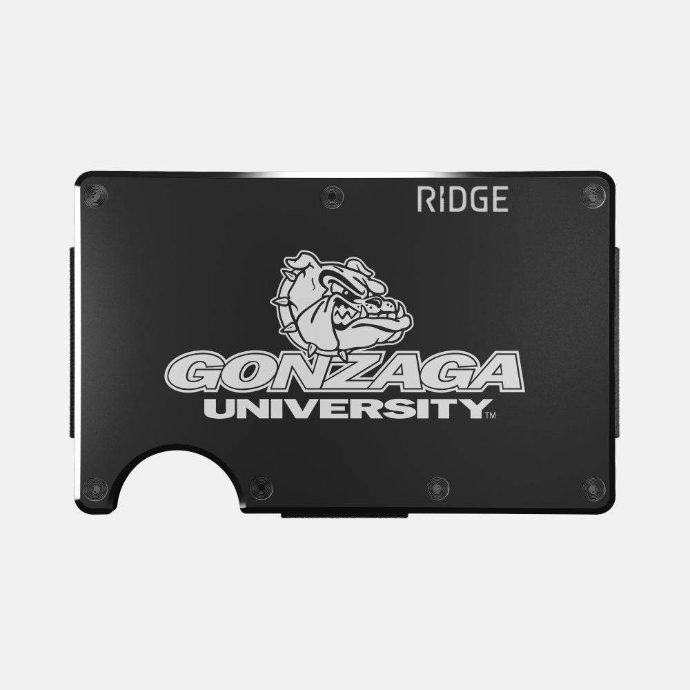 Ridge Wallet for Men - Slim Minimalist RFID Blocking Front Pocket Wallet - Gonzaga Bulldogs Themed - Perfect for Everyday Carry, Travel & Gifts