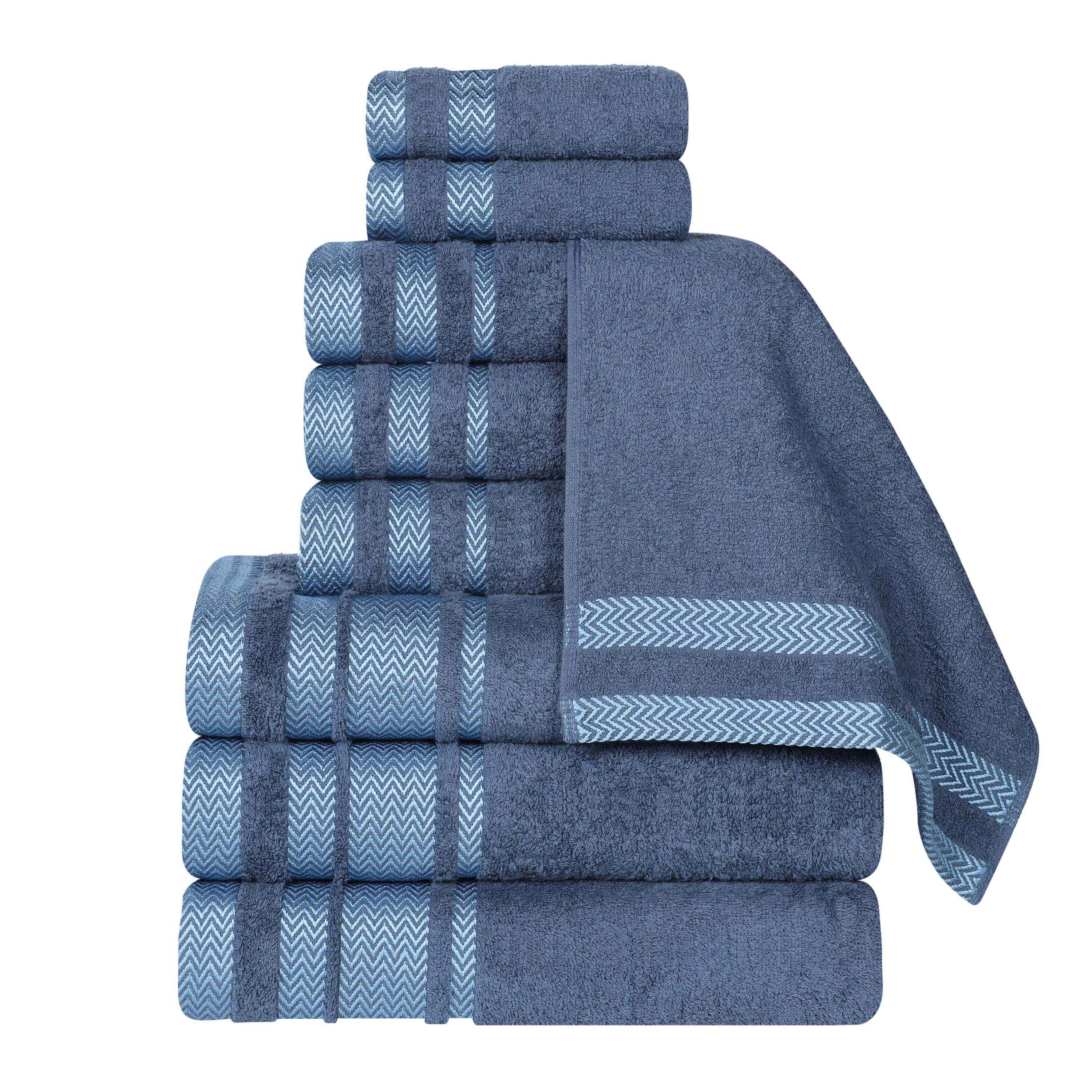 Premium 9-Piece Cotton Towel Set - Medium Weight, Soft & Absorbent Bath Towels for Spa, Gym, and Everyday Use - Hays Brand