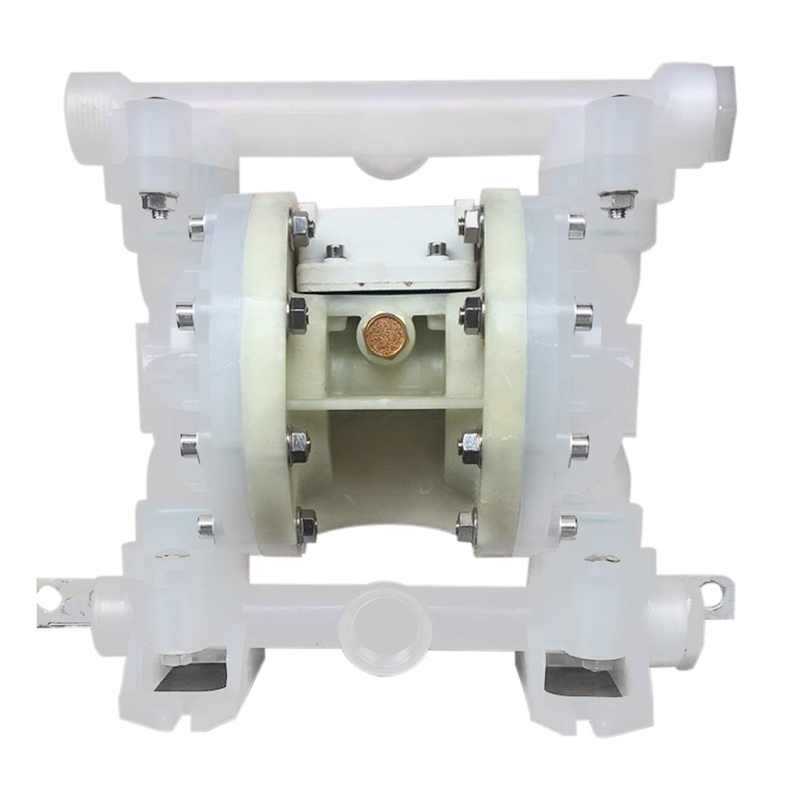 YIYIBYUS Yellow Plastic Diaphragm Pump - All-Plastic Pneumatic Valve Body for Peanut Butter, Chocolate, Syrup, Paint, Pigments & Adhesives - 70m Head, Adjustable Air Pressure - Ideal for Food Processing, DIY Painting & Industrial Applications