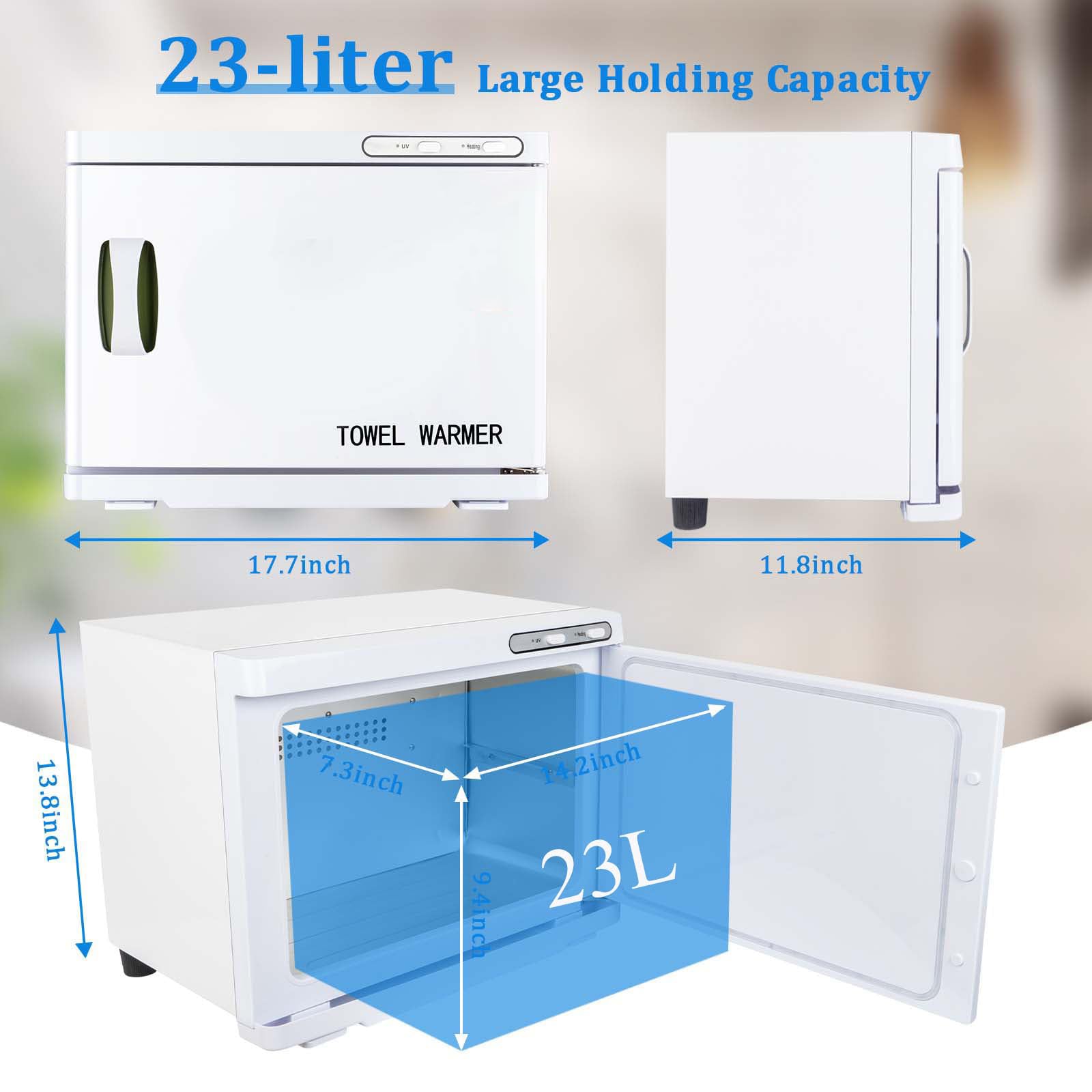 Professional 23L Large Capacity Spa Towel Warmer - Fast Heating 2-in-1 Hot Towel Cabinet for Facials, Salon & Home Use | Perfect for Barber Shops, Estheticians, Gyms & Hotels (White)