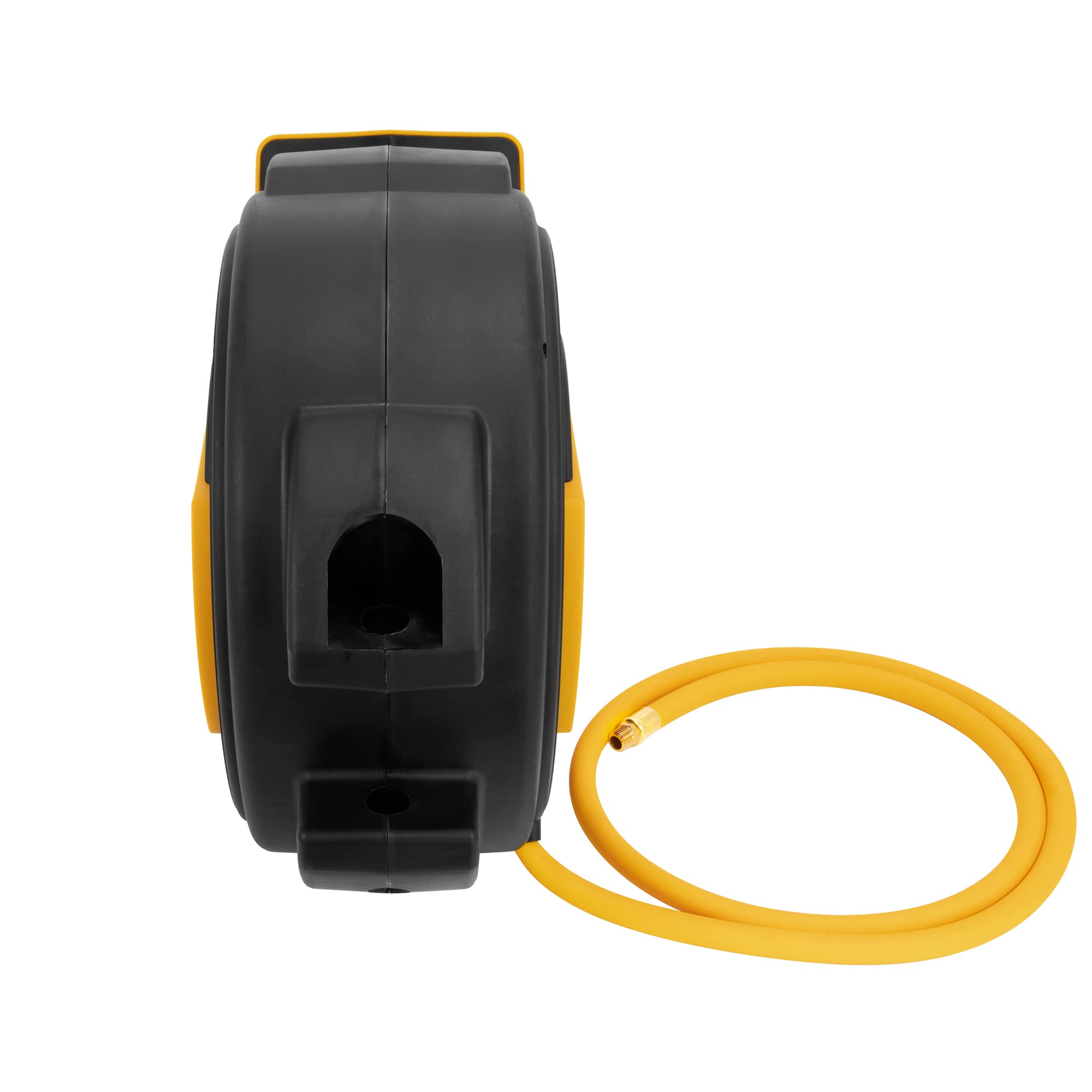 DEWALT 3/8 in. x 50 ft. Retractable Air Hose Reel with Automatic Rewind - 300 PSI MAX Durable Enclosed Air Compressor Hose for Workshop, Garage & Automotive Use - Ideal for Pneumatic Tools, Tire Inflation & Airbrushing