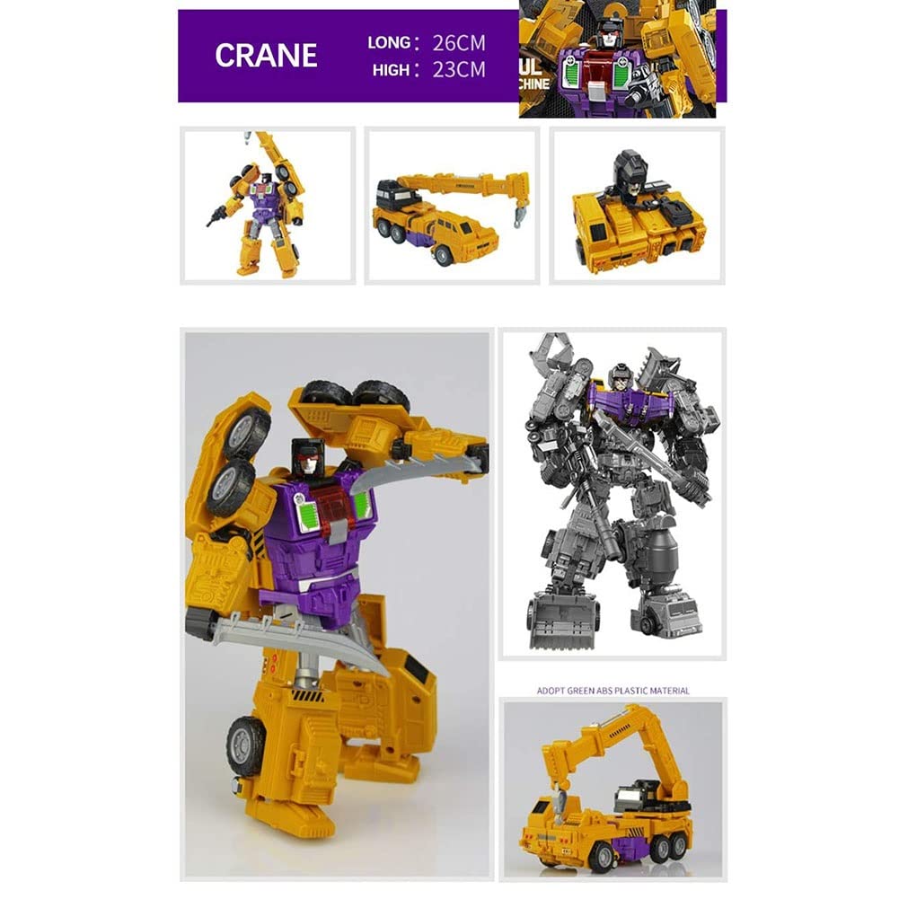 6-in-1 Transformable Dinosaur King Kong Series Robot Model Toy - Engineering Vehicle Deformation Playset for Kids | STEM Learning & Action Figure Collection