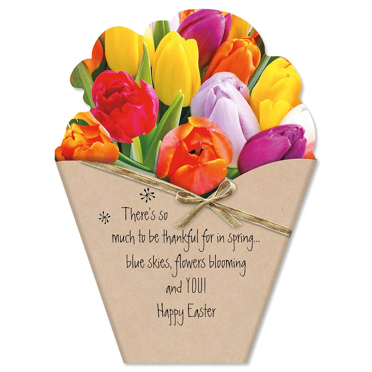 Easter Greeting Cards Set of 8 - 5x7 Inch Die-Cut Floral Bouquet Cards with Envelopes for Kids & Adults - Perfect for Easter Celebrations, Spring Parties & Gift Giving