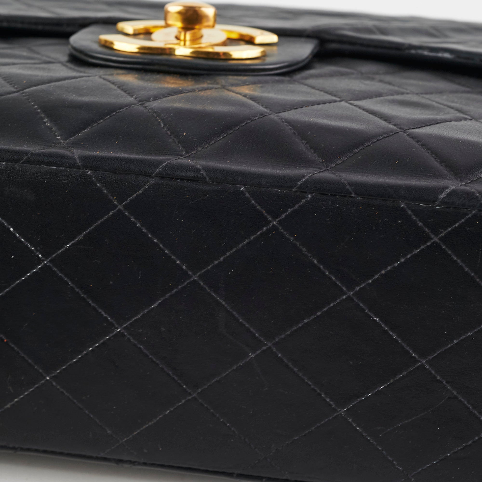 Vintage Chanel Maxi Jumbo Black Leather Flap Bag - Classic Luxury Handbag for Women, Perfect for Evening Parties, Date Nights & Special Occasions