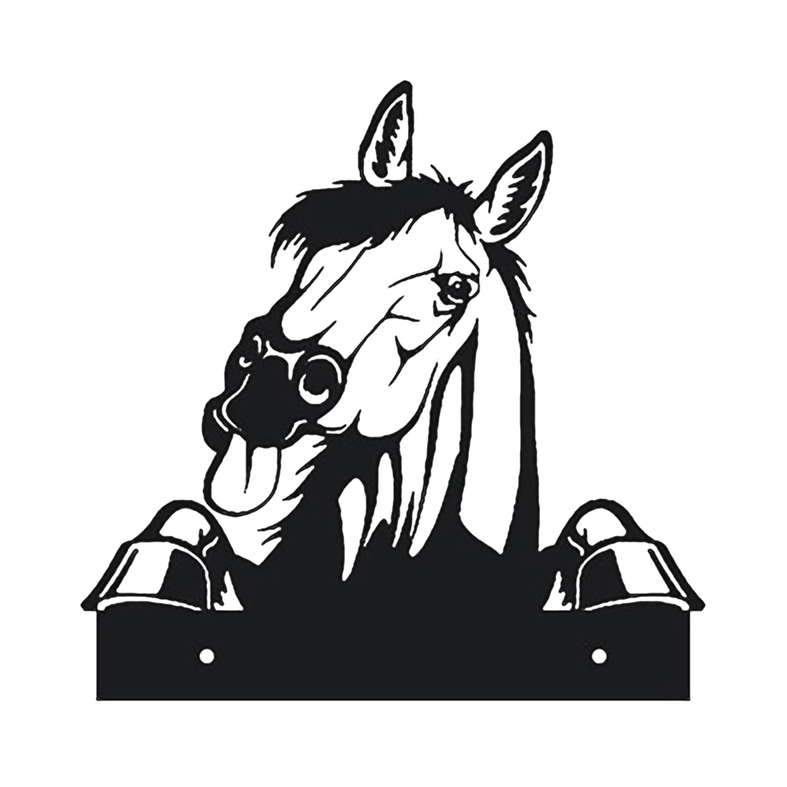 Metal Peeping Horse Wall Fence Art Decor - Outdoor Lawn & Garden Decoration - Farm Animal Metal Wall Art for Farmhouse, Yard, and Lawn - Perfect for Rustic Home Decor, Countryside Landscaping, and Western-Themed Outdoor Spaces