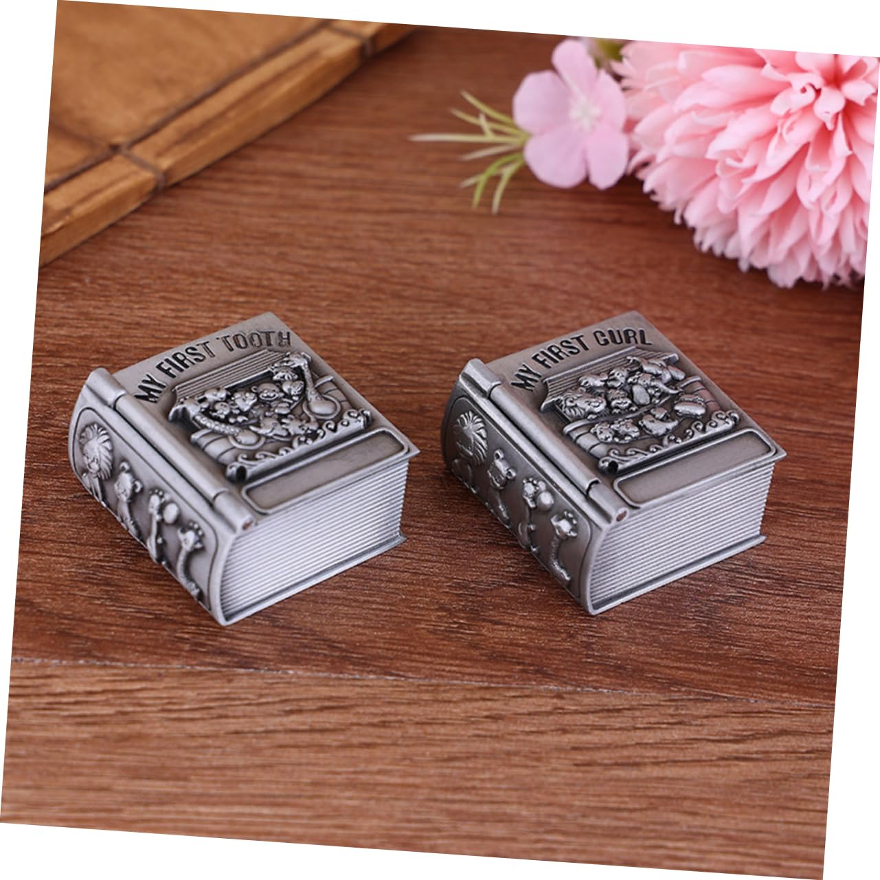 PRETYZOOM 2-Pack Zinc Alloy Tooth Storage Box - Deciduous Tooth Holder Container for Kids, Keepsake Organizer - Perfect for Baby Teeth Collection & Memory Preservation