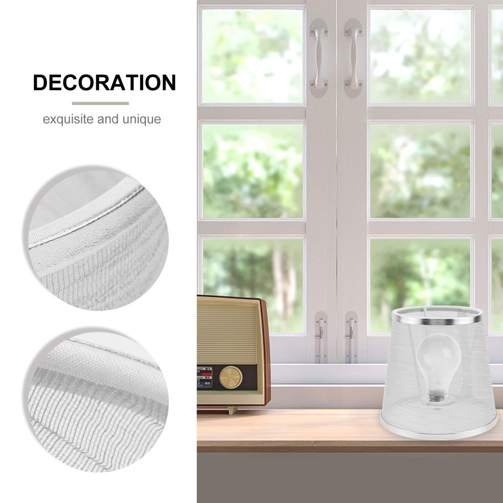 1pc Clip-On Fabric Lampshade - Drum Style Pleated Lamp Cover for Desk, Bedside, Floor & Wall Lamps | Home Decor Lighting Accessory for Living Room, Bedroom & Office