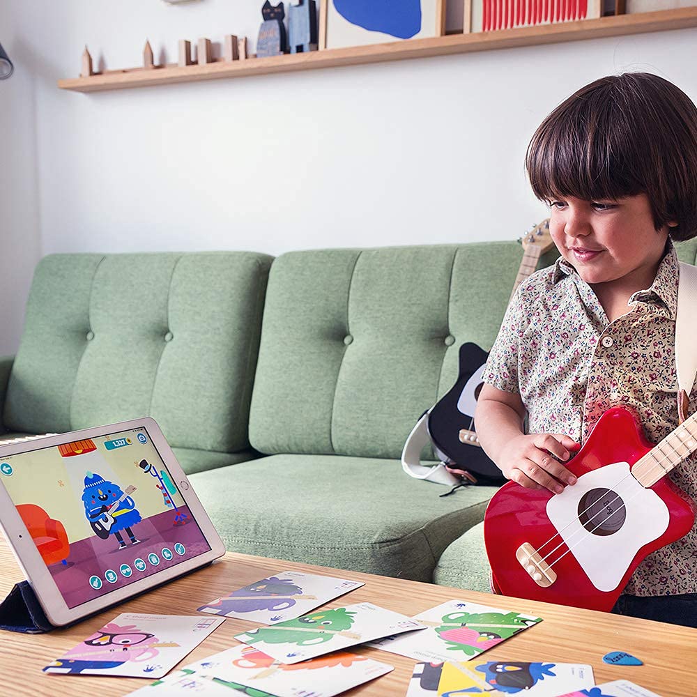 Loog Mini Acoustic 3-String Kids Guitar for Beginners Ages 3+ with Learning App & Lessons - Perfect for Toddler Music Education, Birthday Gifts & Early Childhood Development