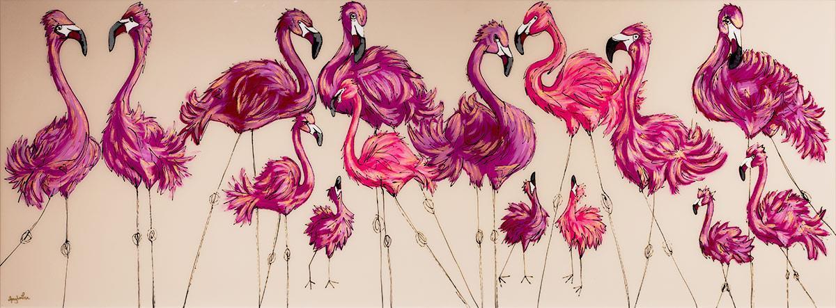 Original Flamingo Decor - Flamboyance of Flamingos Wall Art for Tropical & Boho Home Decor | Perfect for Living Room, Bedroom, or Beach House