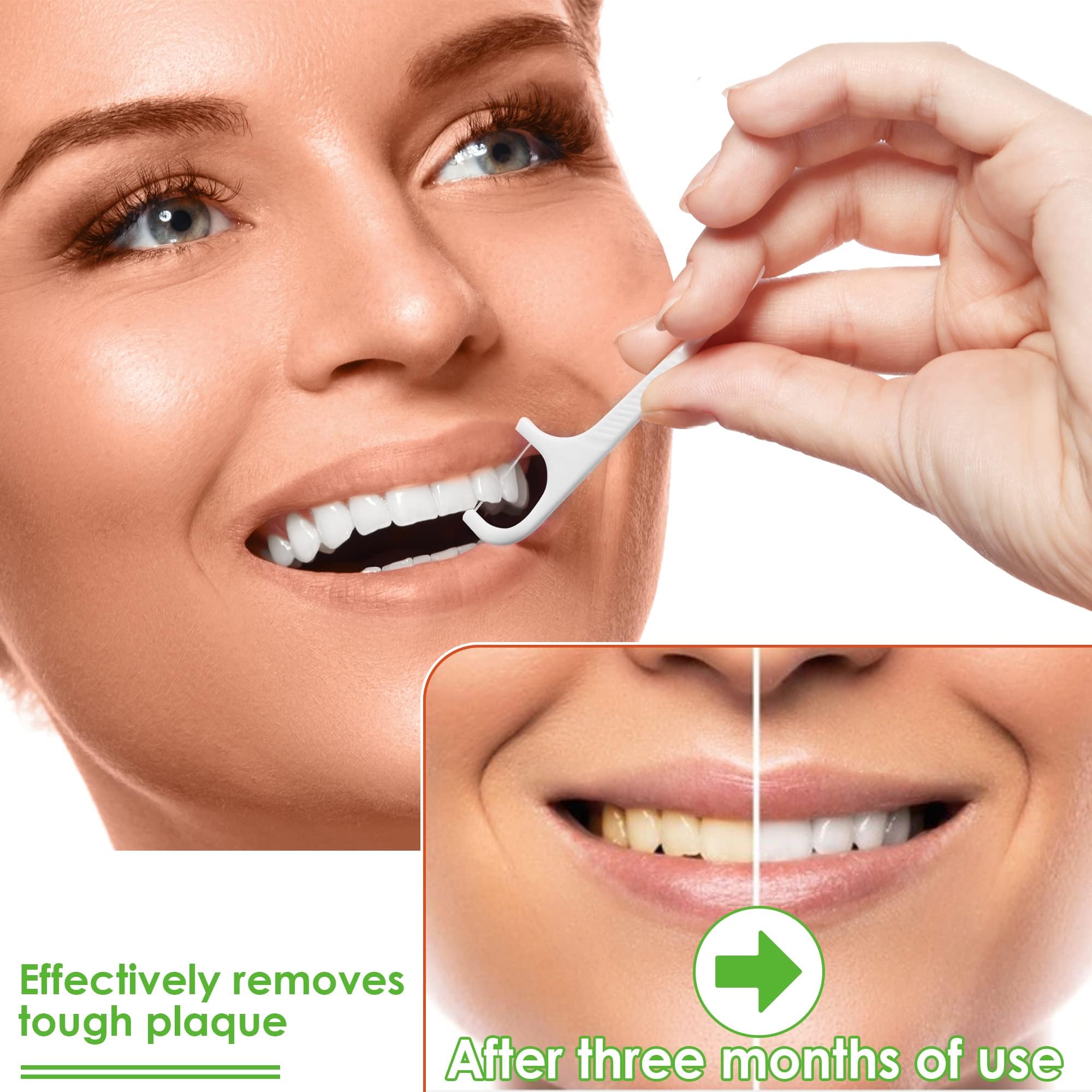 200 Count Dental Floss Picks Dispenser Refill Box - No Shred or Break Smooth Toothpicks for Teeth Cleaning - Fast Replenishment for Home, Office & Travel Use