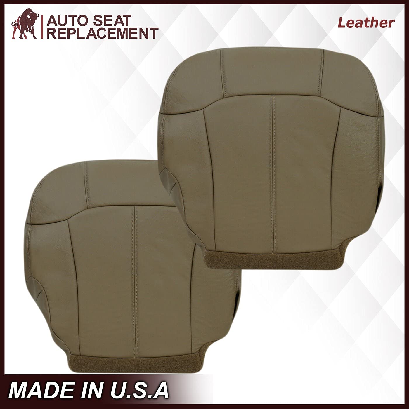 1999-2002 Chevy Silverado Leather Seat Cover Replacement - Medium Neutral Tan Driver Bottom Seat Cover - Durable & Custom Fit for Chevy Silverado Trucks - Perfect for Restoration, Protection & Comfort Upgrade