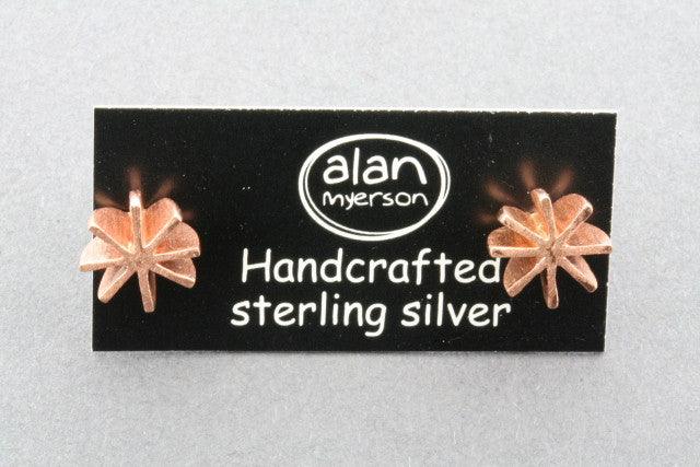Rose Gold Plated Segment Stud Earrings for Women - Elegant & Hypoallergenic Jewelry for Parties, Weddings & Everyday Wear
