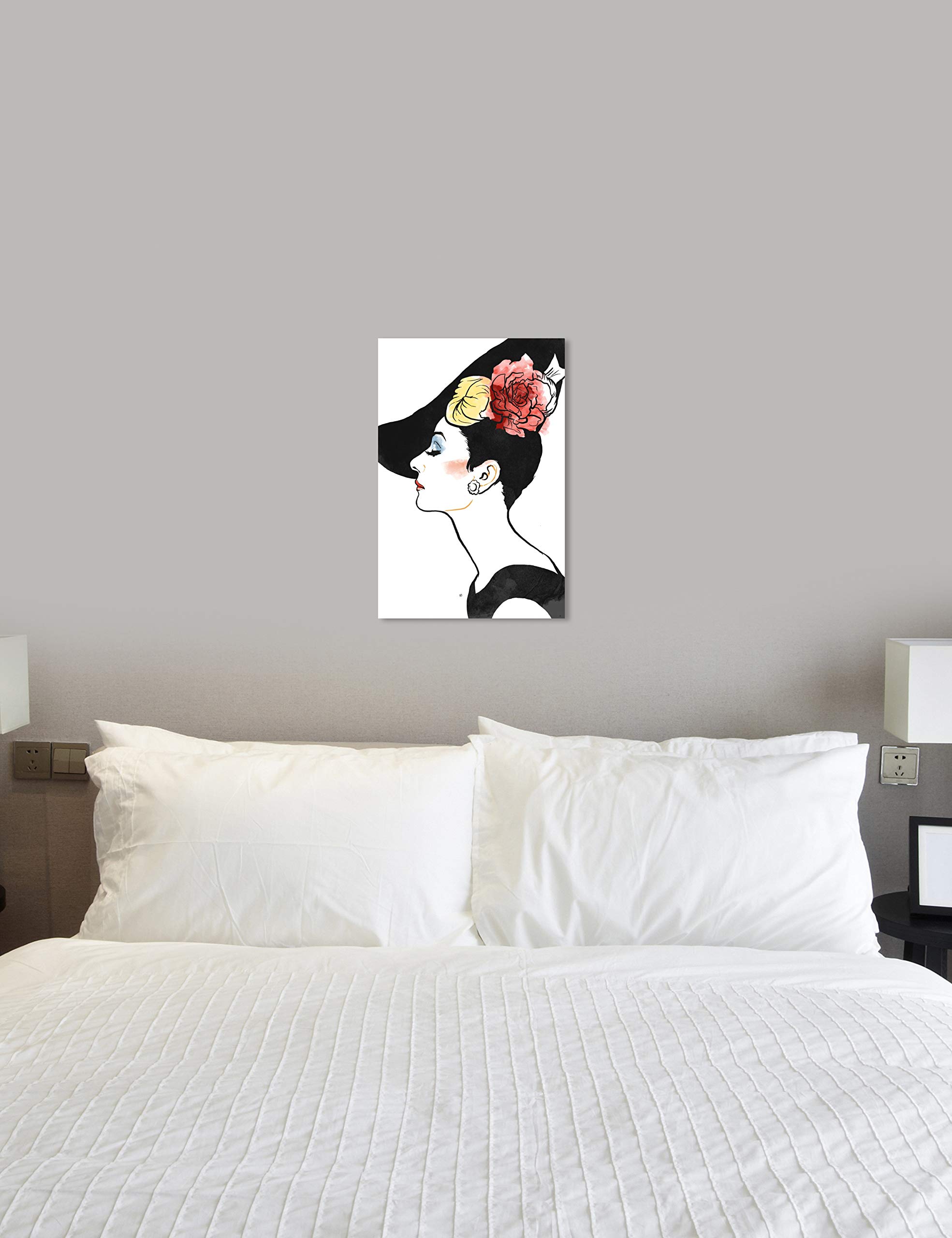 Oliver Gal Artist Co. 'Hats and Glam' Fashion Wall Art Canvas Print - 20x30 Inches Black & Red Home Decor - Perfect for Living Room, Bedroom & Office Wall Decoration