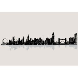 London Cityscape Peel & Stick Wall Art - Large Die Cut Decals (2 Sheets) | Perfect for Home Decor, Office Spaces & DIY Projects