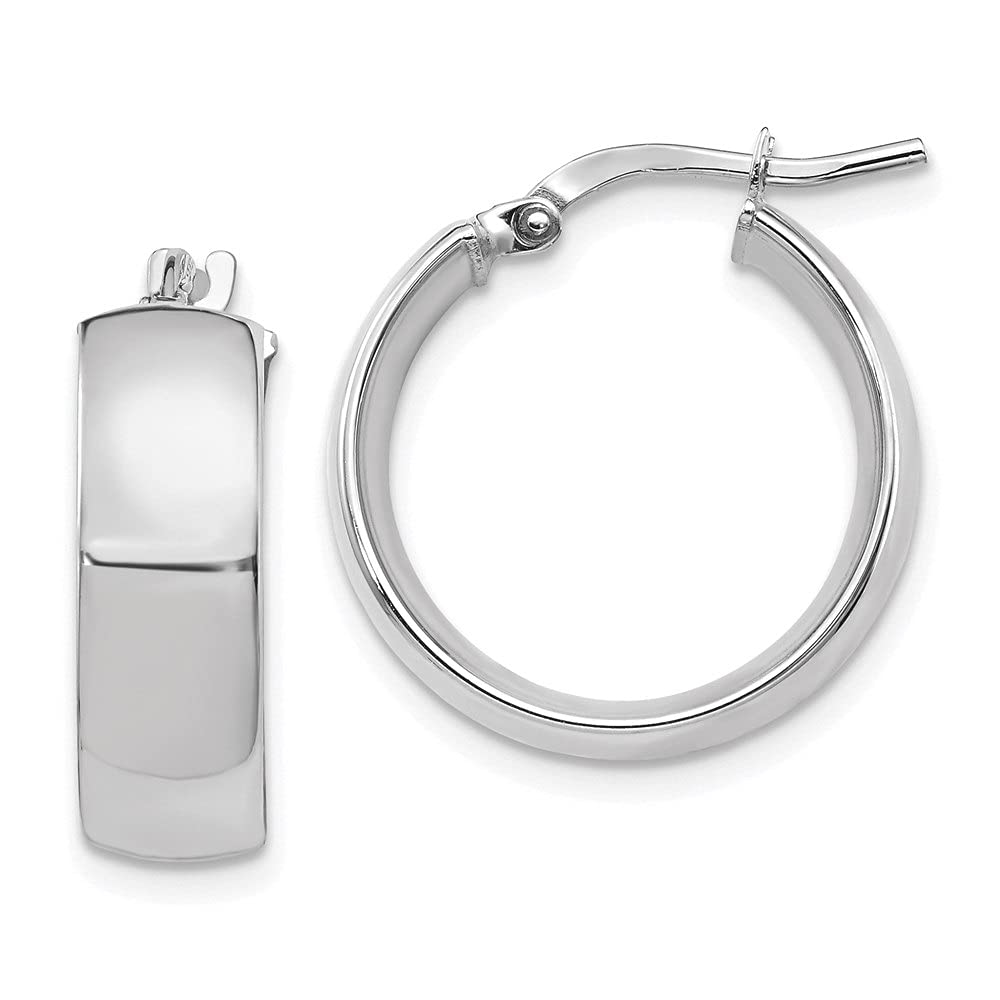 14K Gold 6mm High Polished Hoop Earrings for Women - Diamond2Deal Luxury Fine Jewelry - Perfect Gift for Anniversary, Birthday & Special Occasions