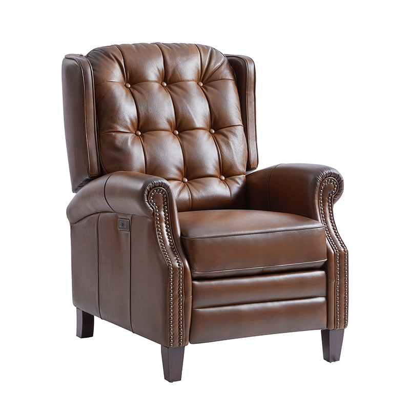 Premium Ruben Buttery Soft Leather Power Recliner Chair - Ergonomic Living Room Furniture for Relaxing, Watching TV & Napping