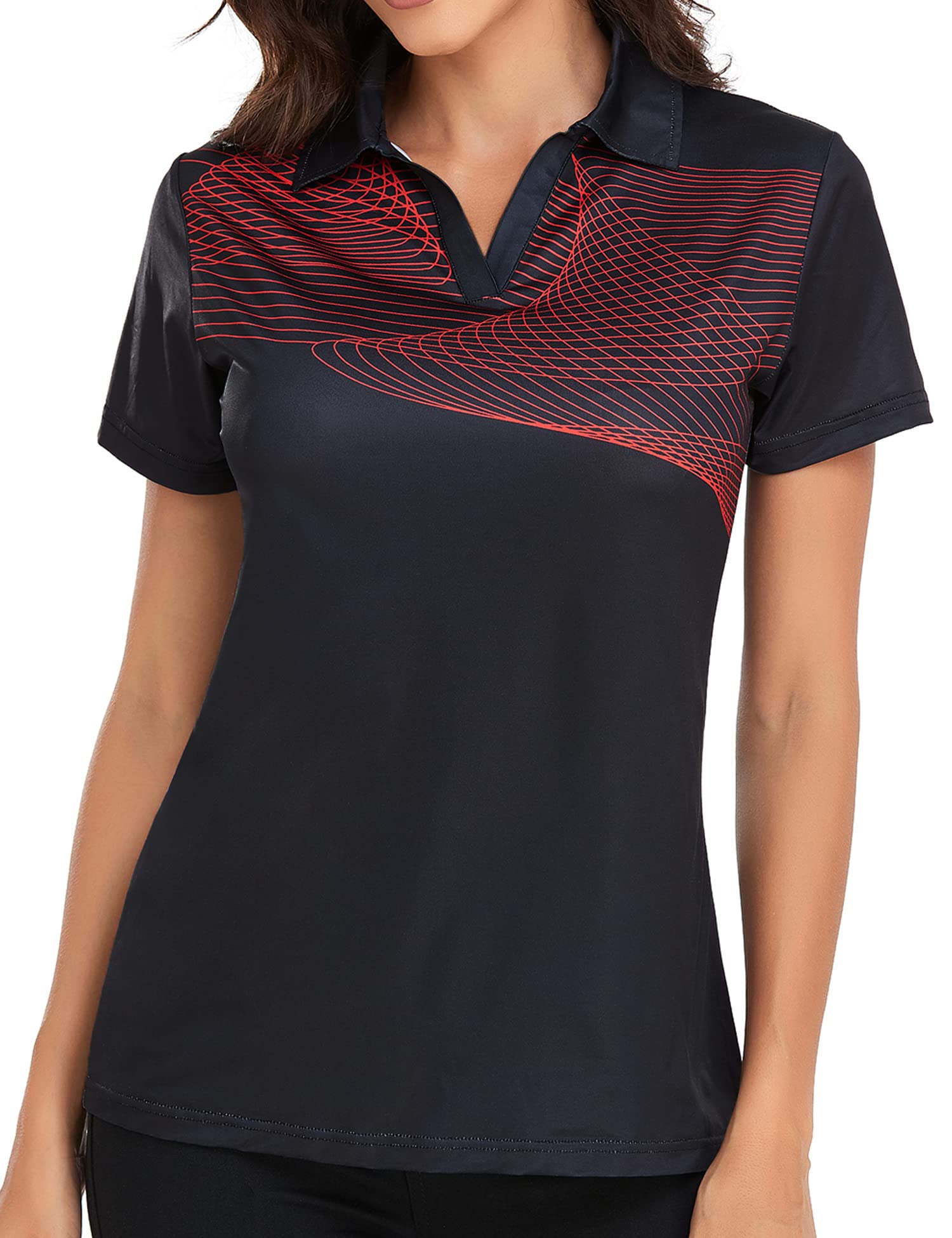 JACKETOWN Women's Moisture Wicking Polo Shirts - Slim Fit Cool Dri Golf & Workout Tops for Summer | Perfect for Golfing, Tennis, Gym & Outdoor Activities