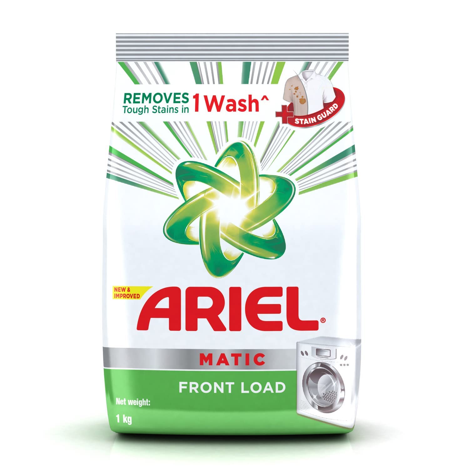 Ariel Matic Front Load Washing Machine Detergent Powder - 1kg (1 Pack) | High Efficiency HE Laundry Detergent for Stain Removal | Perfect for Front Load Washers & Sensitive Skin