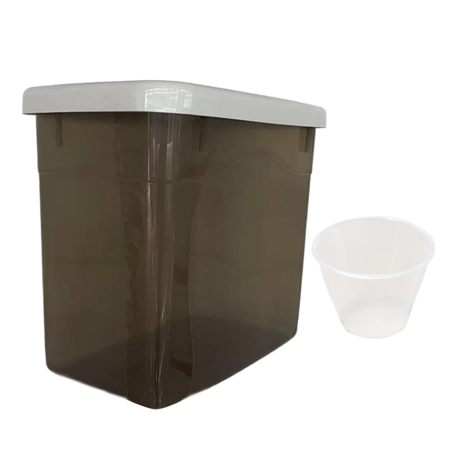 10kg Airtight Grain Storage Container for Rice, Sugar, Flour & Pet Food - Space Saving Kitchen Organizer (34x21x25cm, Gray) - Perfect for Pantry, Camping & Bulk Food Storage
