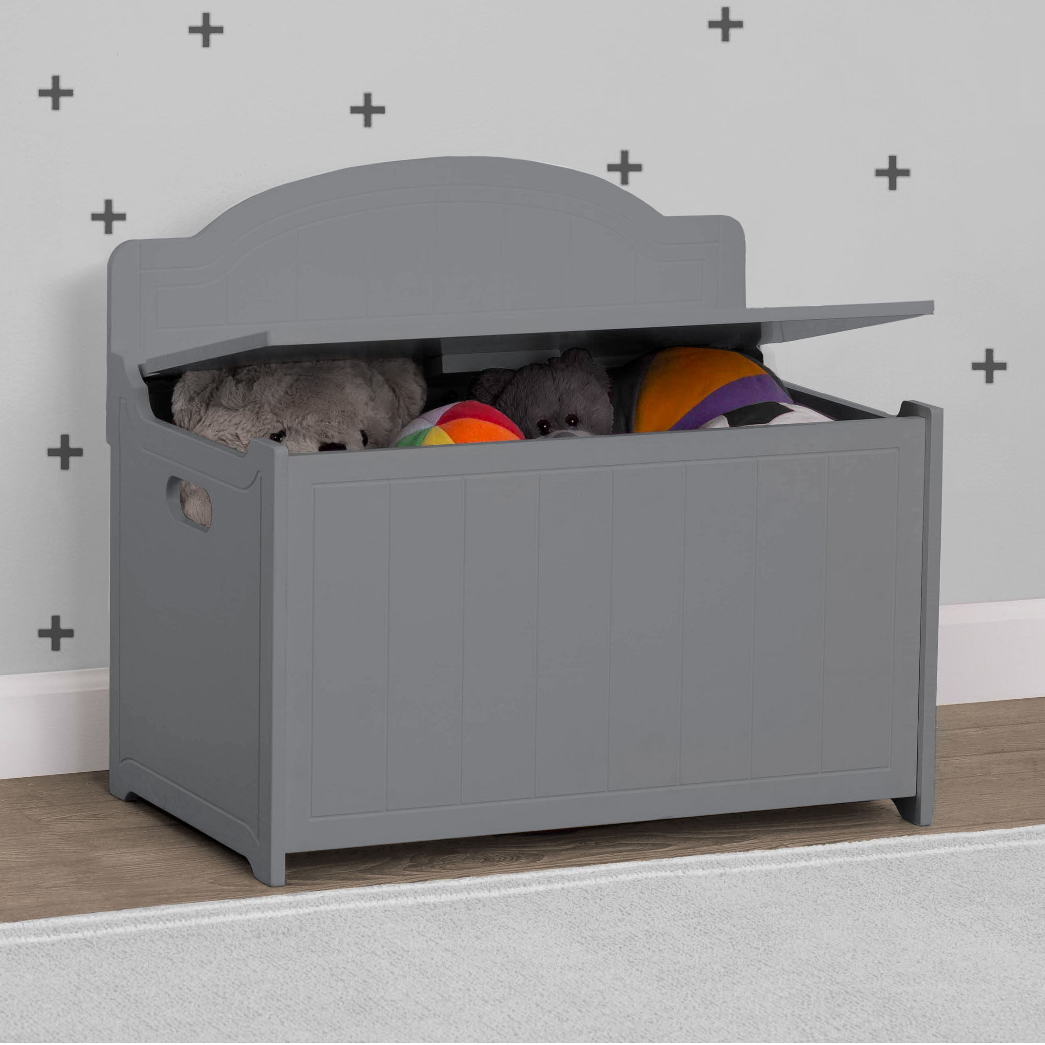 Newport Wooden Toy Box - Handcrafted Kids Storage Chest for Toys, Books & Clothes | Perfect for Nursery, Playroom & Bedroom Organization