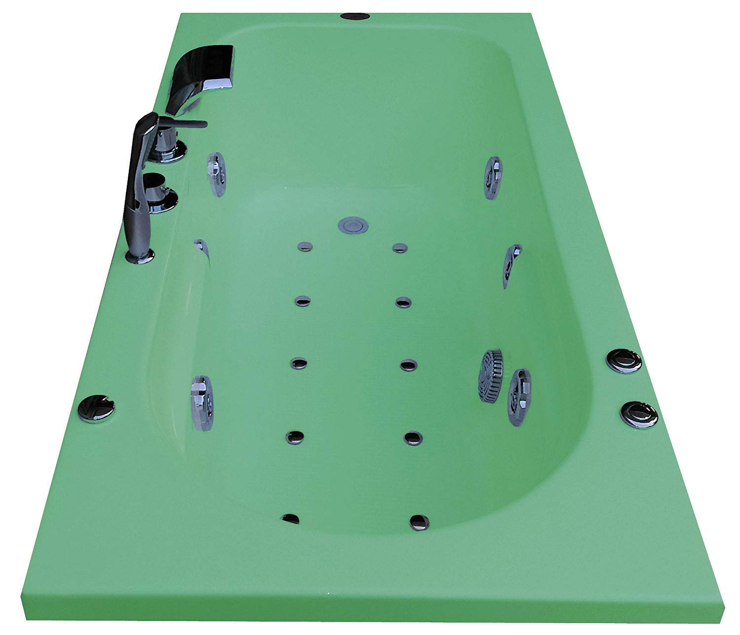 Madonna Melody Acrylic Whirlpool Bathtub with Bubble Massage & Water Filler System - Green Luxury Spa Tub for Relaxation & Home Bathroom Upgrade