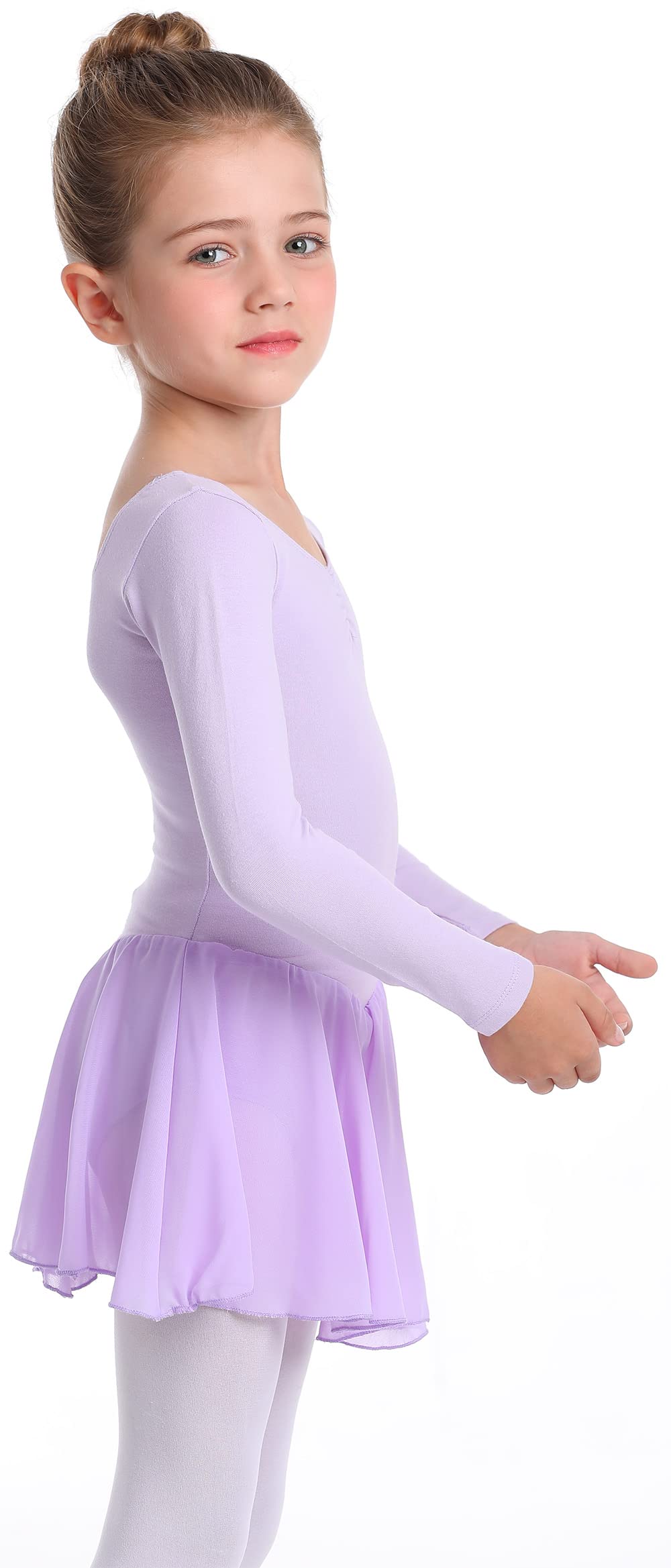 Girls Ballet Leotard with Skirt - Toddler Dance Outfit for Ballet & Gymnastics | Classic Short Sleeve Ballerina Dress for Recitals & Practice