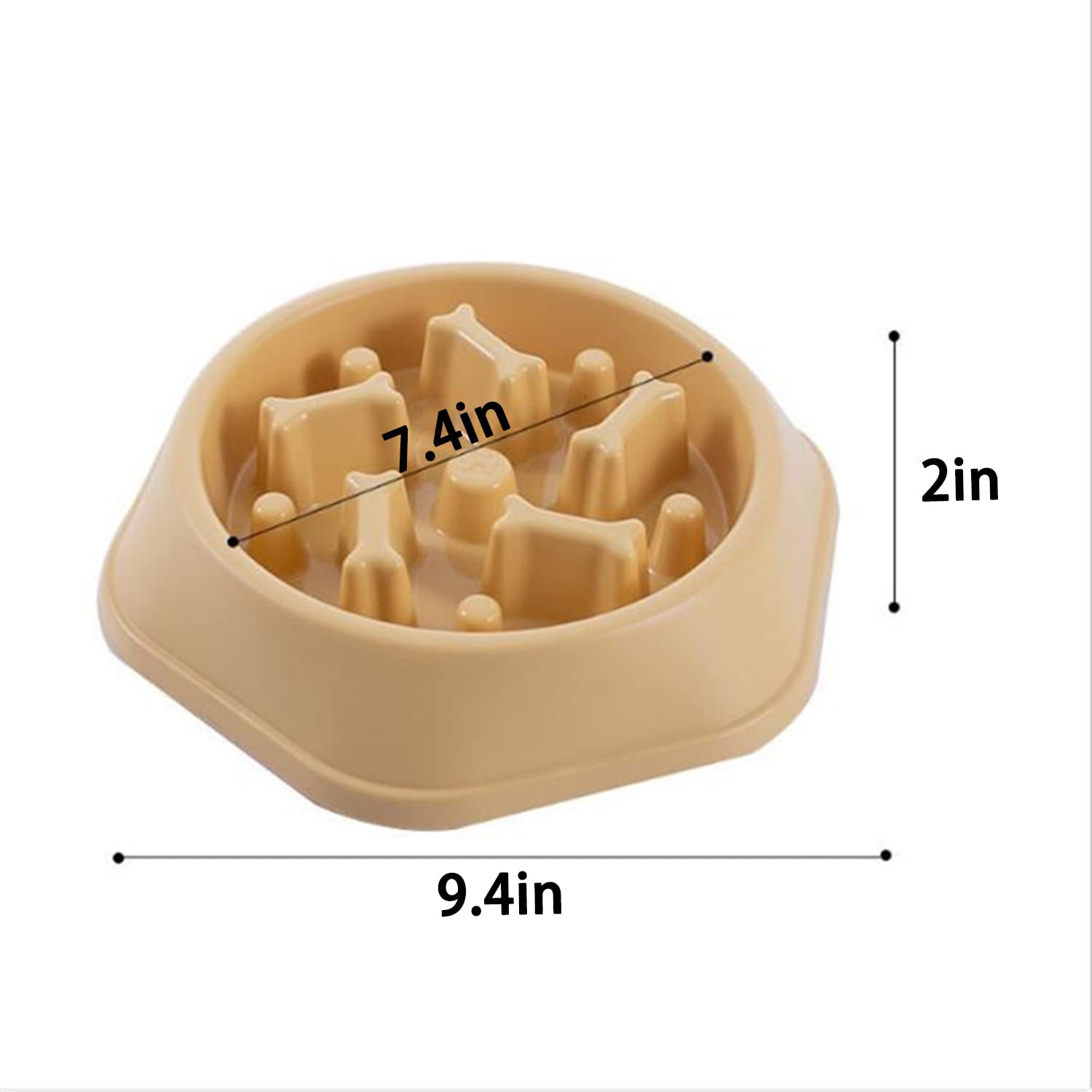 Personalized Slow Feeder Dog Bowl - Non-Slip Custom Pet Food Dish for Small & Medium Dogs - 7.4