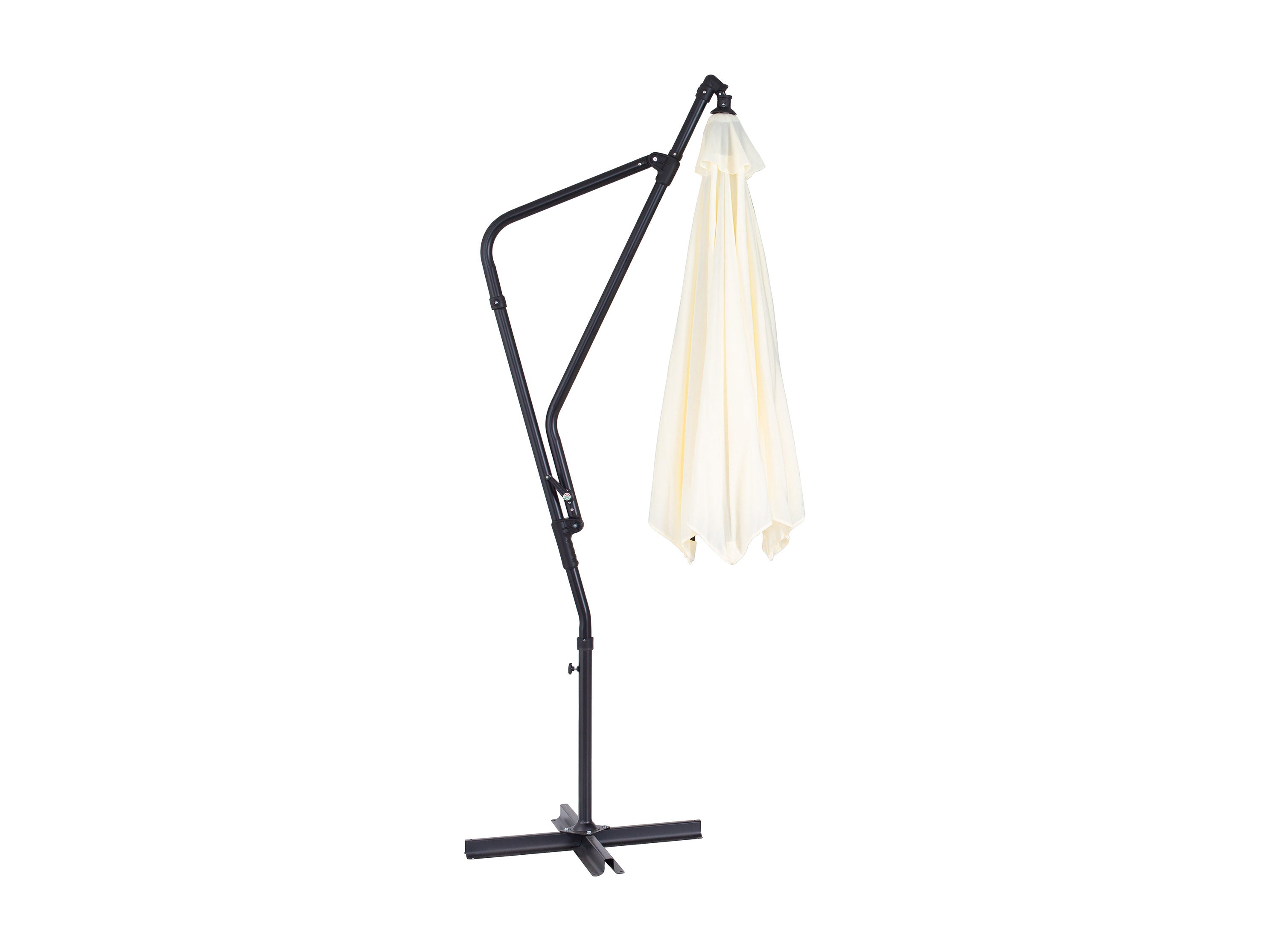 10ft Warm White Cantilever Umbrella - Outdoor Patio, Garden, Poolside Sun Shade for Relaxation & Entertainment