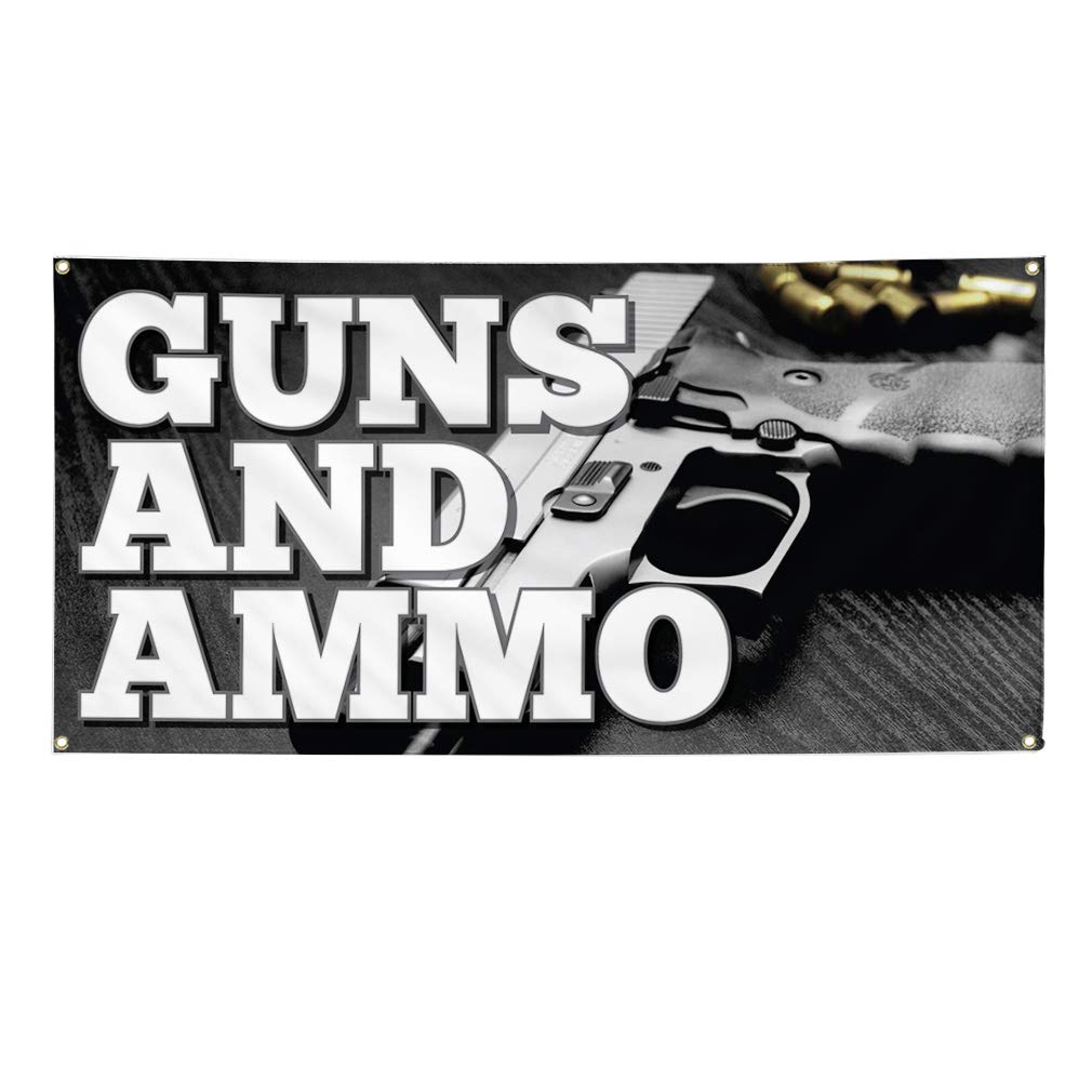 Vinyl Banner 24x48 Inches - Weatherproof Outdoor Yard Signs for Guns & Ammo Business