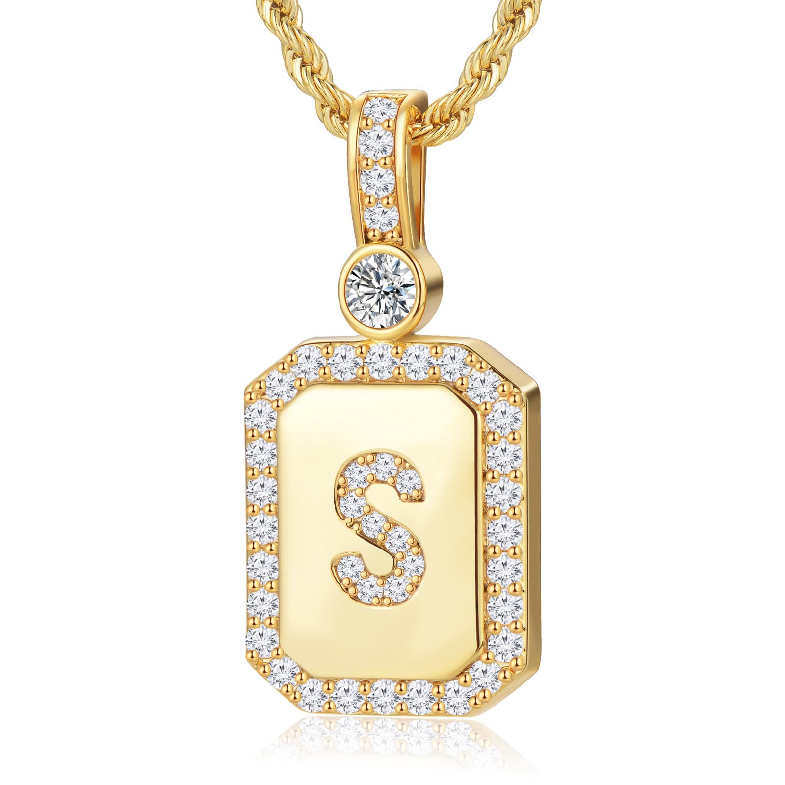 24K Gold Filled Initial Letter Pendant Necklace for Women - A-Z Personalized Jewelry Gift for Wife, Girlfriend, Mother, Daughter, Sister & Grandma | Elegant Yellow Gold Necklace for Birthday, Anniversary, Valentine's Day & Special Occasions