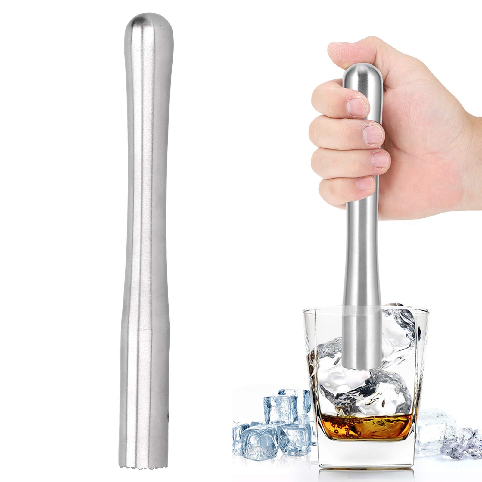 Yosoo Stainless Steel Ice Crushing Hammer & Muddler - Professional Bartender Tool for Cocktails, Kitchen & DIY Bar - Perfect for Mojitos, Mint Juleps & Crushed Ice Drinks