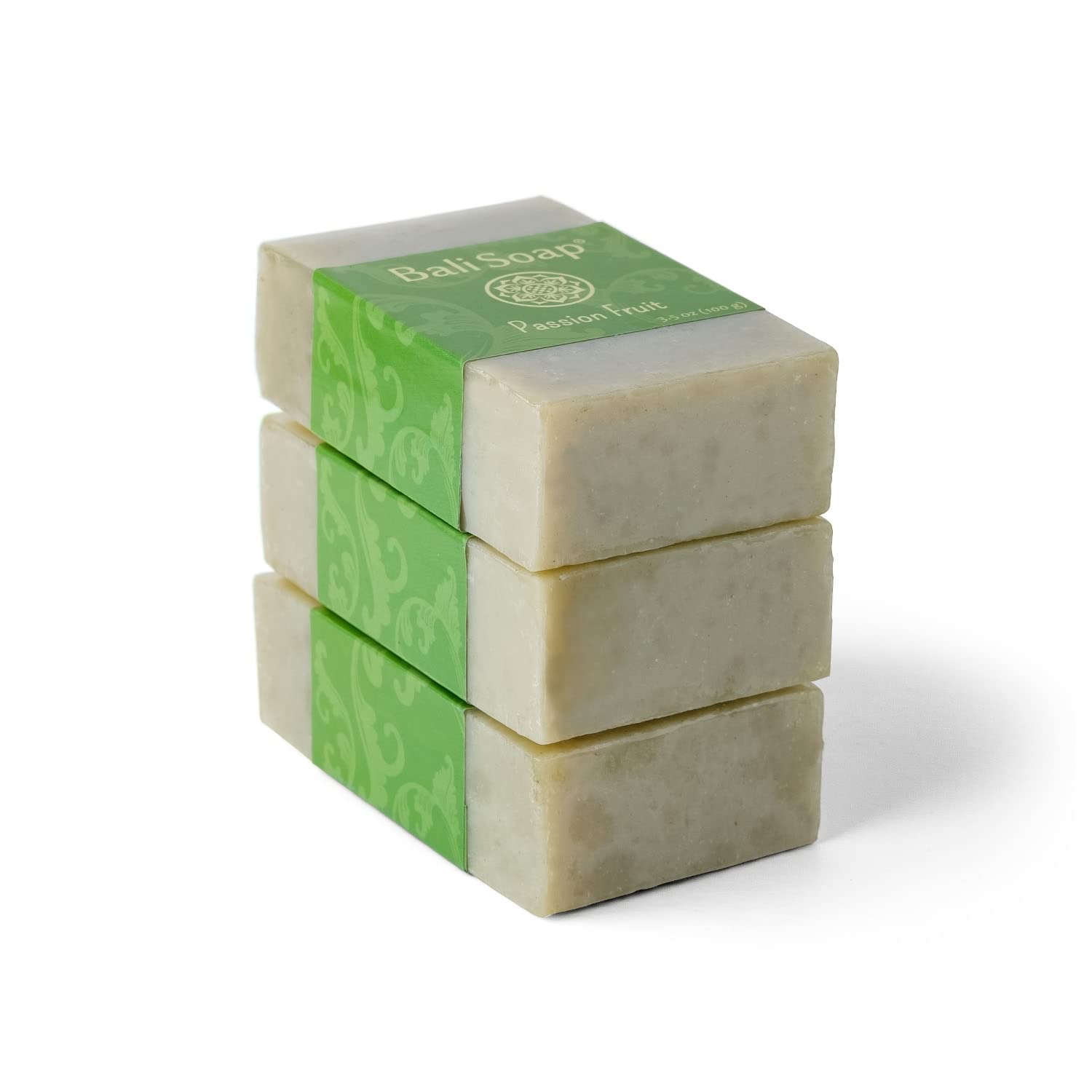 Bali Soap - Natural Passion Fruit Exfoliating Bar Soap for Men & Women - Vegan, Handmade Bath, Body & Face Cleanser - 3 Pack (3.5 Oz Each) - Perfect for Sensitive Skin & Spa Day at Home