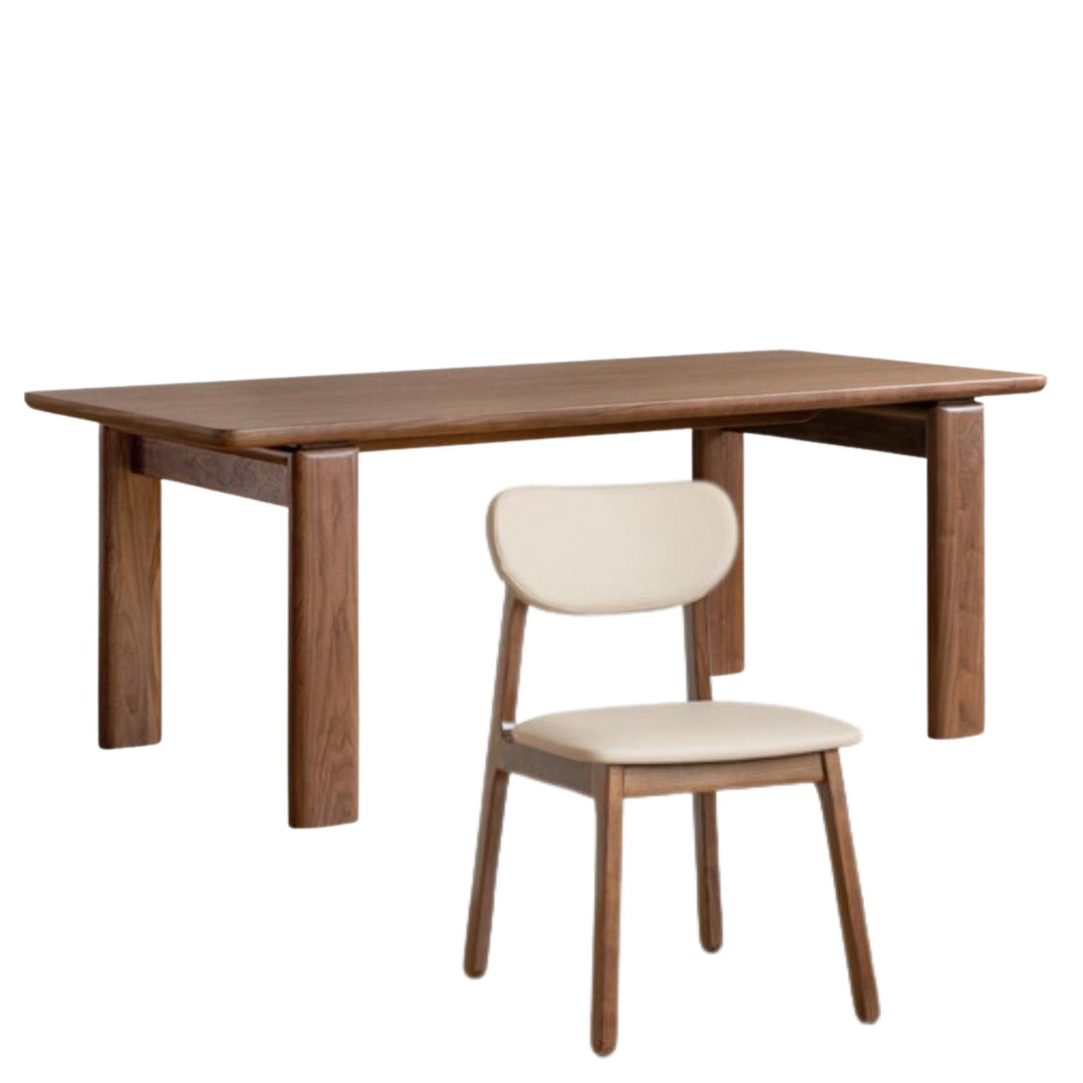 Premium Black Walnut Solid Wood Modern Dining Table - 6 Seater Rustic Farmhouse Style - Perfect for Dining Room, Kitchen & Open Concept Living Spaces