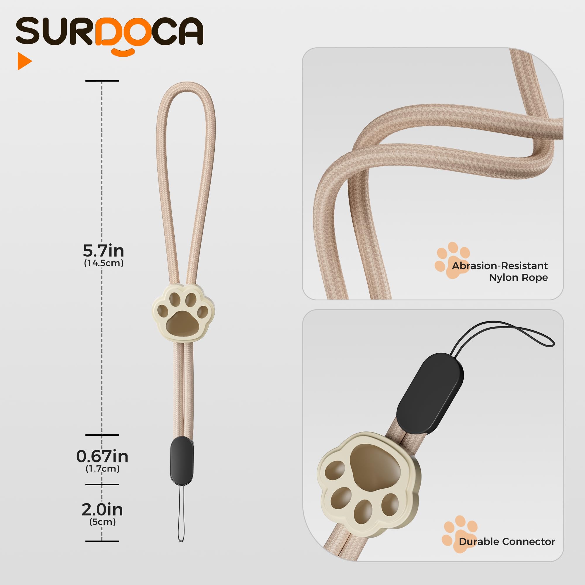 SURDOCA Adjustable Phone Lanyard - Nylon Wrist Strap for Smartphones, Cameras, Earphones & USB Drives | Anti-Theft Security Strap for Work, Travel & Outdoor Activities