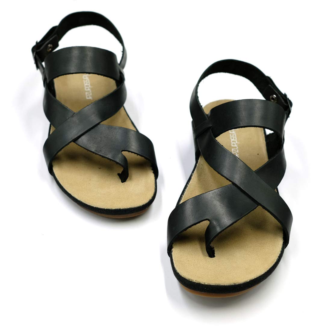 **Harrsidanzar Genuine Leather Sandals for Men - Adjustable Strap Outdoor Sandals - Comfortable & Durable GM202 - Perfect for Beach, Travel & Casual Wear**