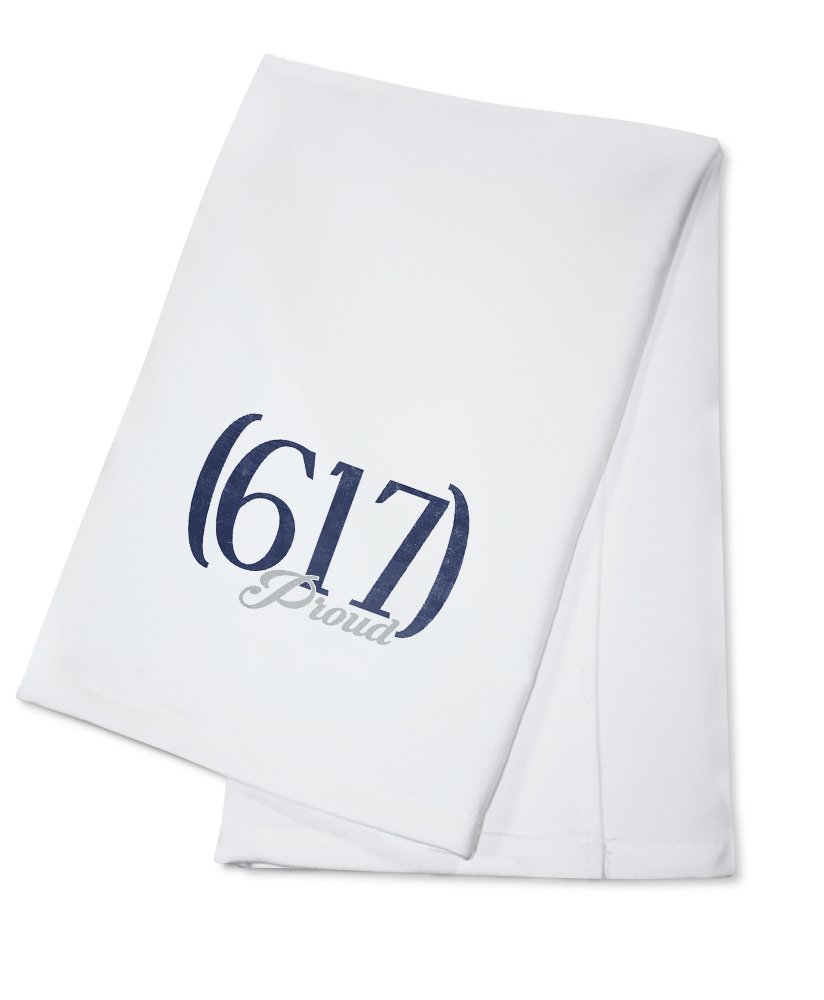 Boston Massachusetts 617 Area Code Tea Towel - 100% Cotton Decorative Hand Towel for Kitchen & Home | Perfect for Boston-Themed Gifts, Housewarming & New England Decor