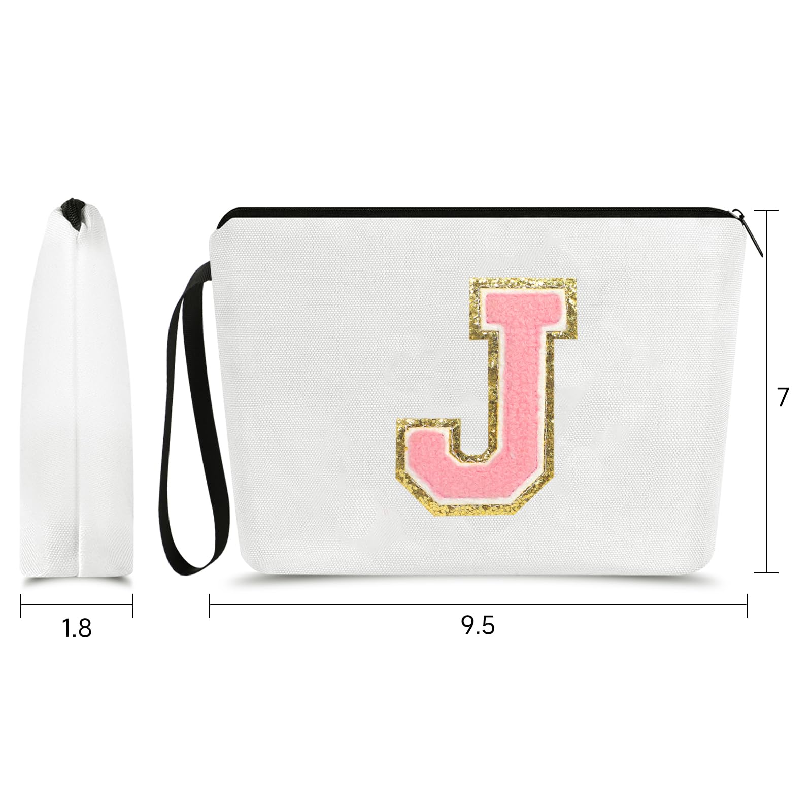 UAREHIBY A-Z Personalized Cosmetic Bag for Women - Unique Birthday, Bridesmaid, Sister, Teacher, Nurse Gifts - Perfect for Travel, Makeup Storage, and Everyday Use