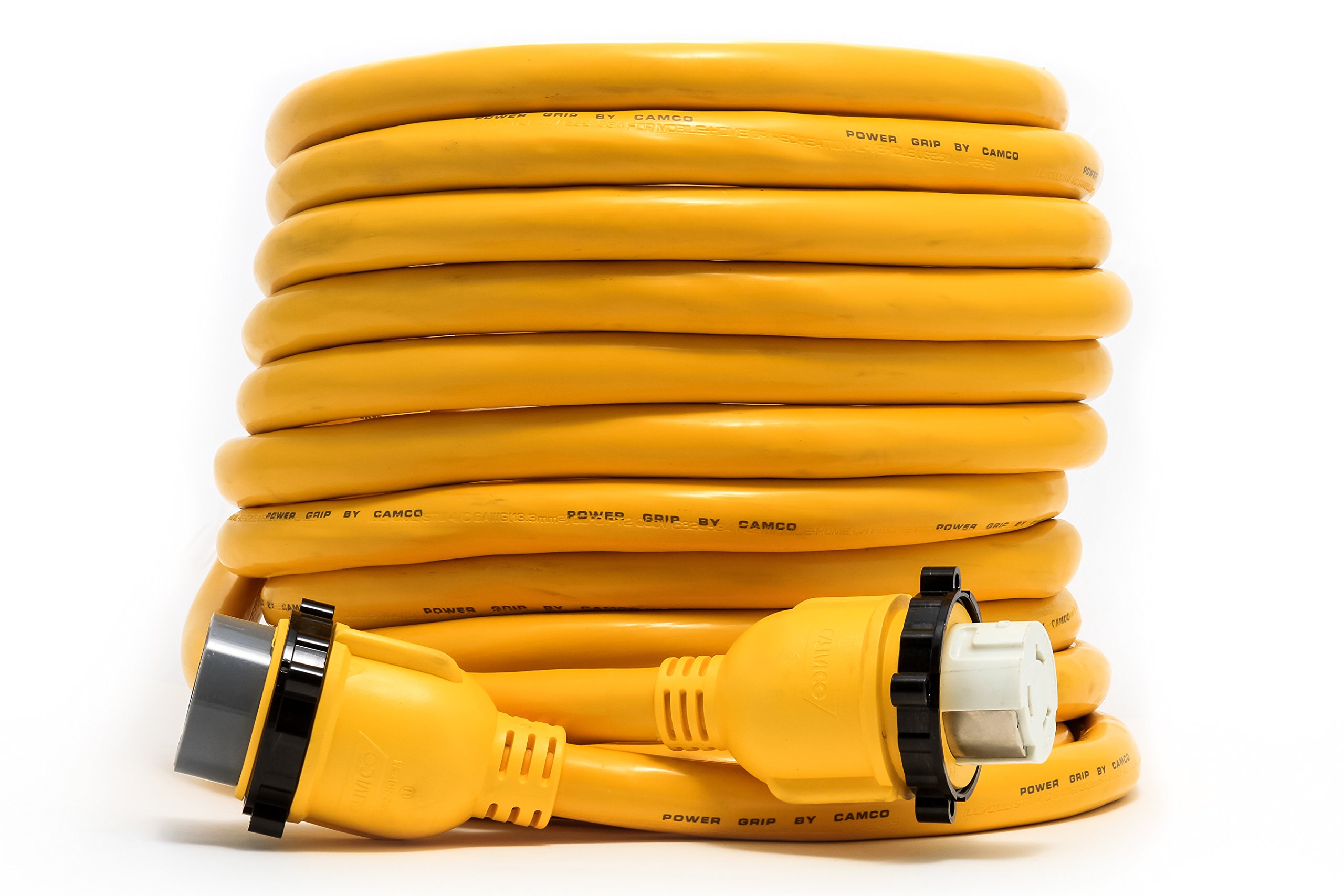 50-Foot Marine Grade Extension Cord with 50 Amp Locking Adapters | Camco PowerGrip Boat Power Cord for Safe Shore Power Connection | Perfect for Yachts, Docks & RV Camping (Model 55623)