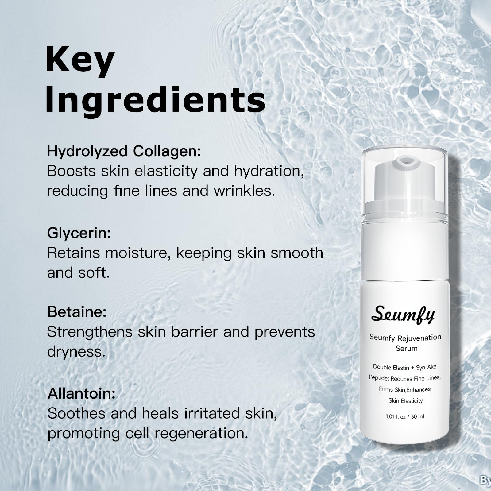 **Anti-Wrinkle Hydrating Face Serum with Hydrolyzed Collagen – Brightens Dull Skin, Reduces Fine Lines – 30ml/1.01 Fl Oz – Perfect for Daily Skincare & Nighttime Routine**