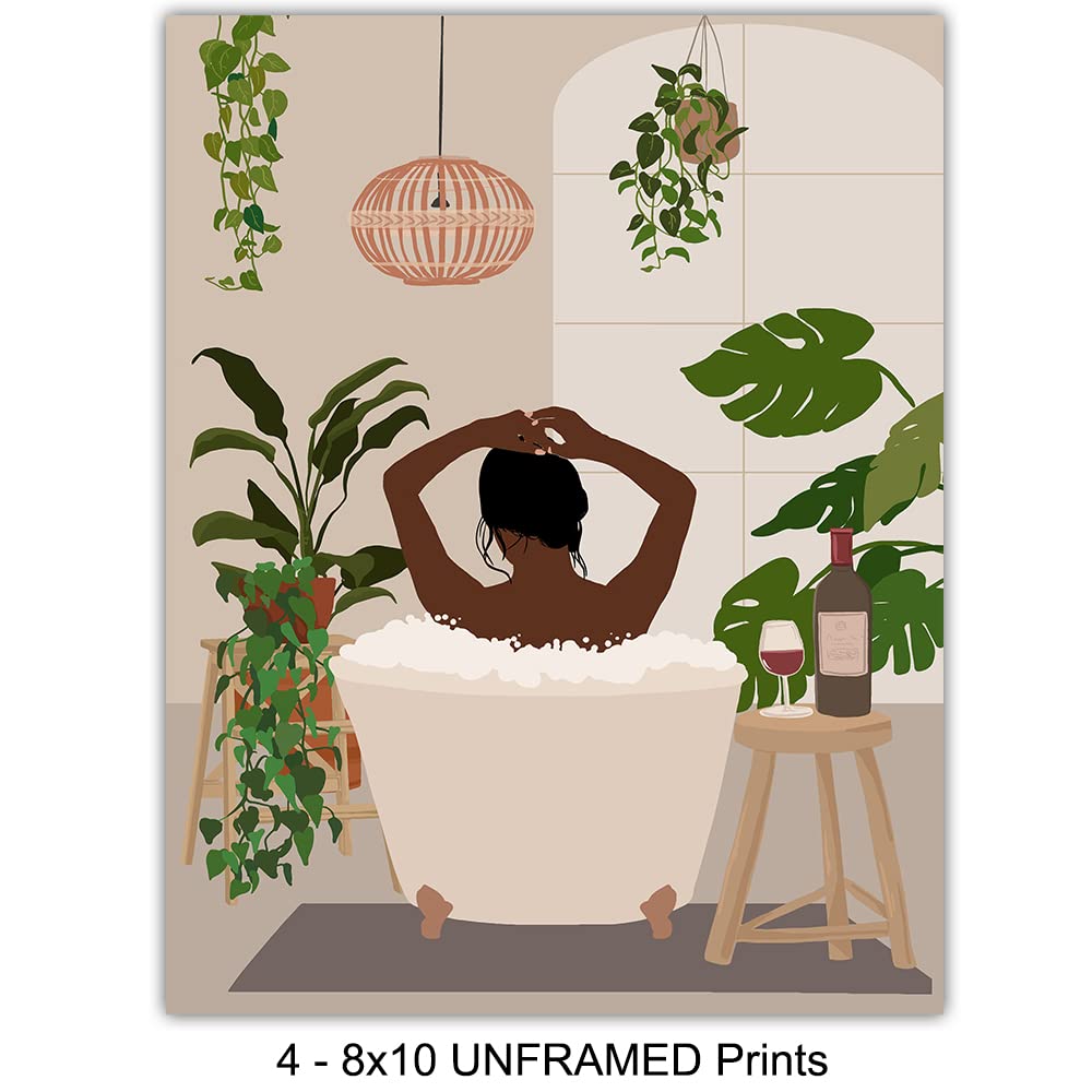 Black Art Wall Decor - African American Bathroom Sign - Afro Wall Art for Women - Minimalist Black Culture Home Decor - Perfect for Guest Bathrooms, Powder Rooms & Restrooms
