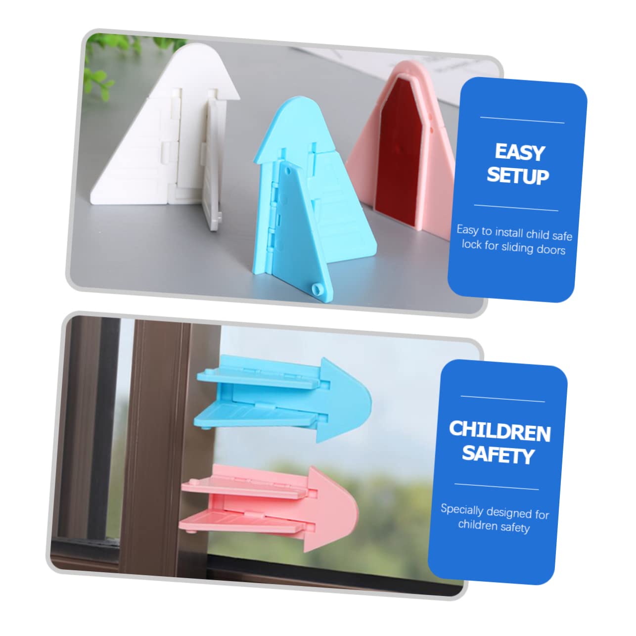 Child Proof Sliding Door Lock - No Screws Needed Easy Install Safety Locks for Windows & Glass Doors | Secure Kids & Pets | Perfect for Homes, Apartments & Nurseries