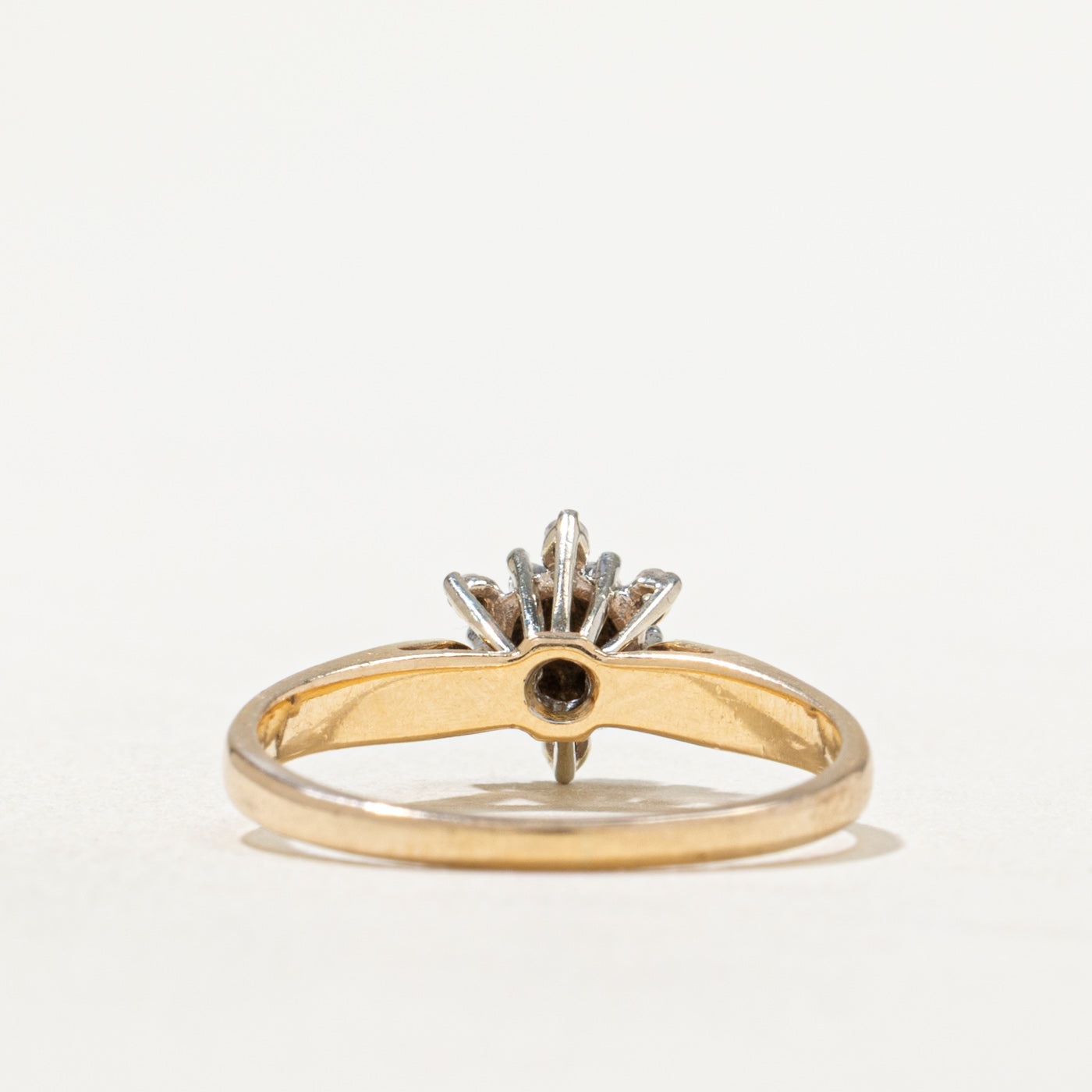 0.14ctw Diamond Cluster Petal Ring for Women - Size 5.75 | Elegant Floral Engagement Wedding Band | Perfect for Anniversary, Proposal & Special Occasions