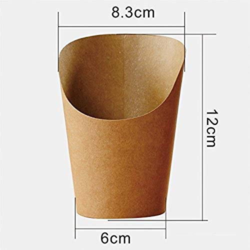 KINGZHUO 14oz 100-Pack Disposable Kraft Paper Ice Cream Cups - Eco-Friendly Party Dessert Containers for Frozen Treats, Waffles, French Fries & Snacks - Perfect for Birthday Parties, Picnics & Food Trucks (100 Pcs)