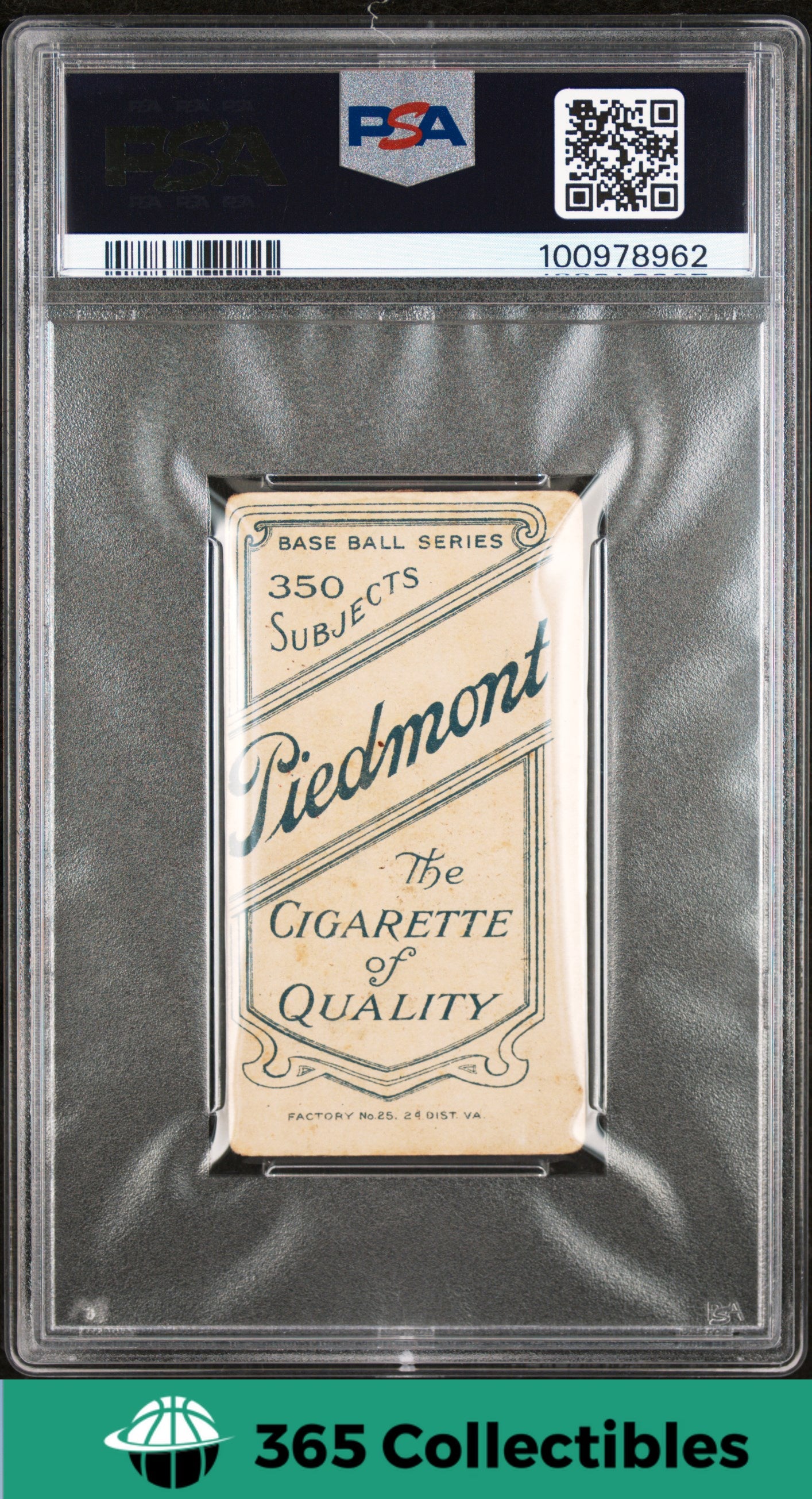 1909 T206 Piedmont 350 Tobacco Ted Easterly Baseball Card PSA 1 - Rare Vintage Collectible for Baseball Memorabilia & Sports Card Display