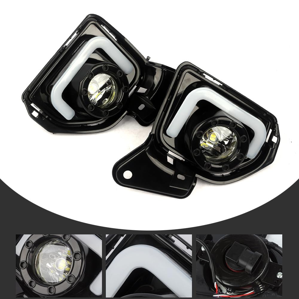 1 Pair LED U-Shaped Daytime Running Fog Lights Kit - DRL Replacement for Toyota Hiace 2014-2016 - Bright White LED Car Lights for Enhanced Visibility & Safety (Perfect for Night Driving, Foggy Conditions & Urban Commuting)