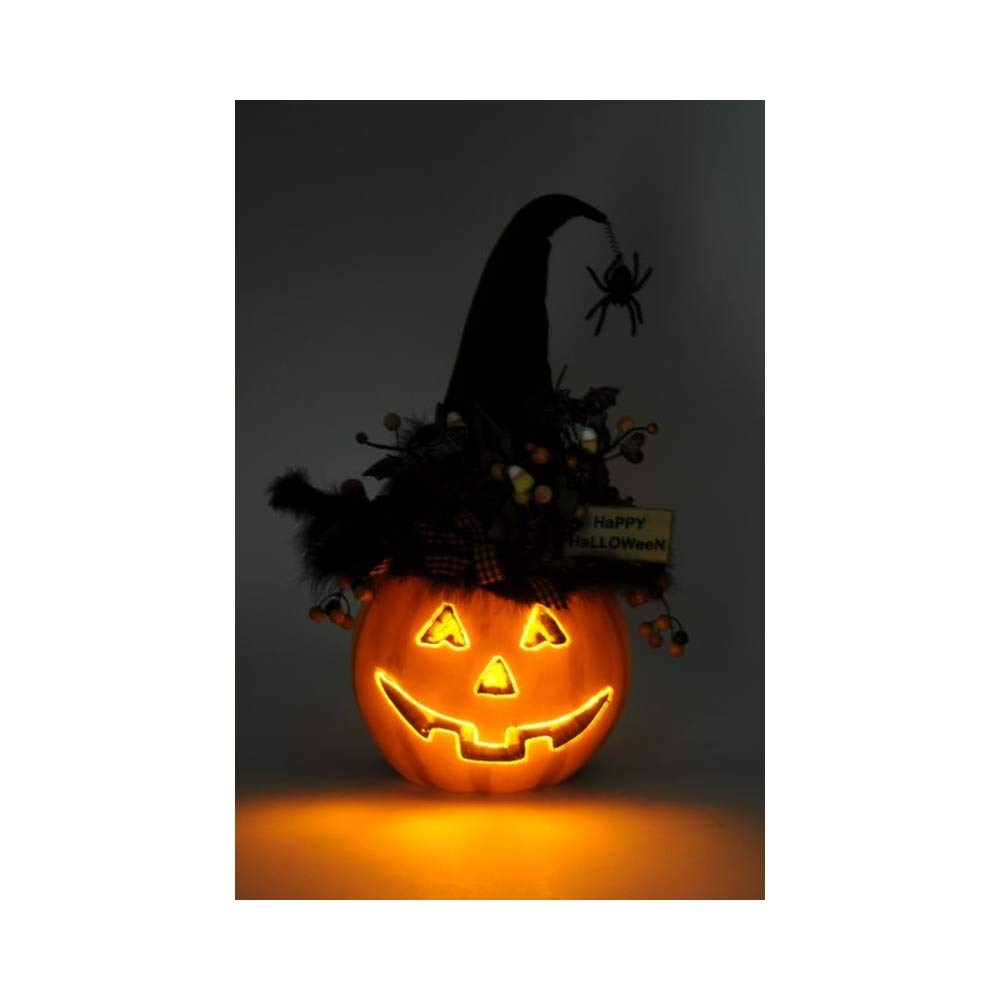 Karen Didion 22-Inch Lighted Fiber Optic Pumpkin Decor for Halloween, Fall, Thanksgiving | Indoor/Outdoor Home & Garden Decoration HA016