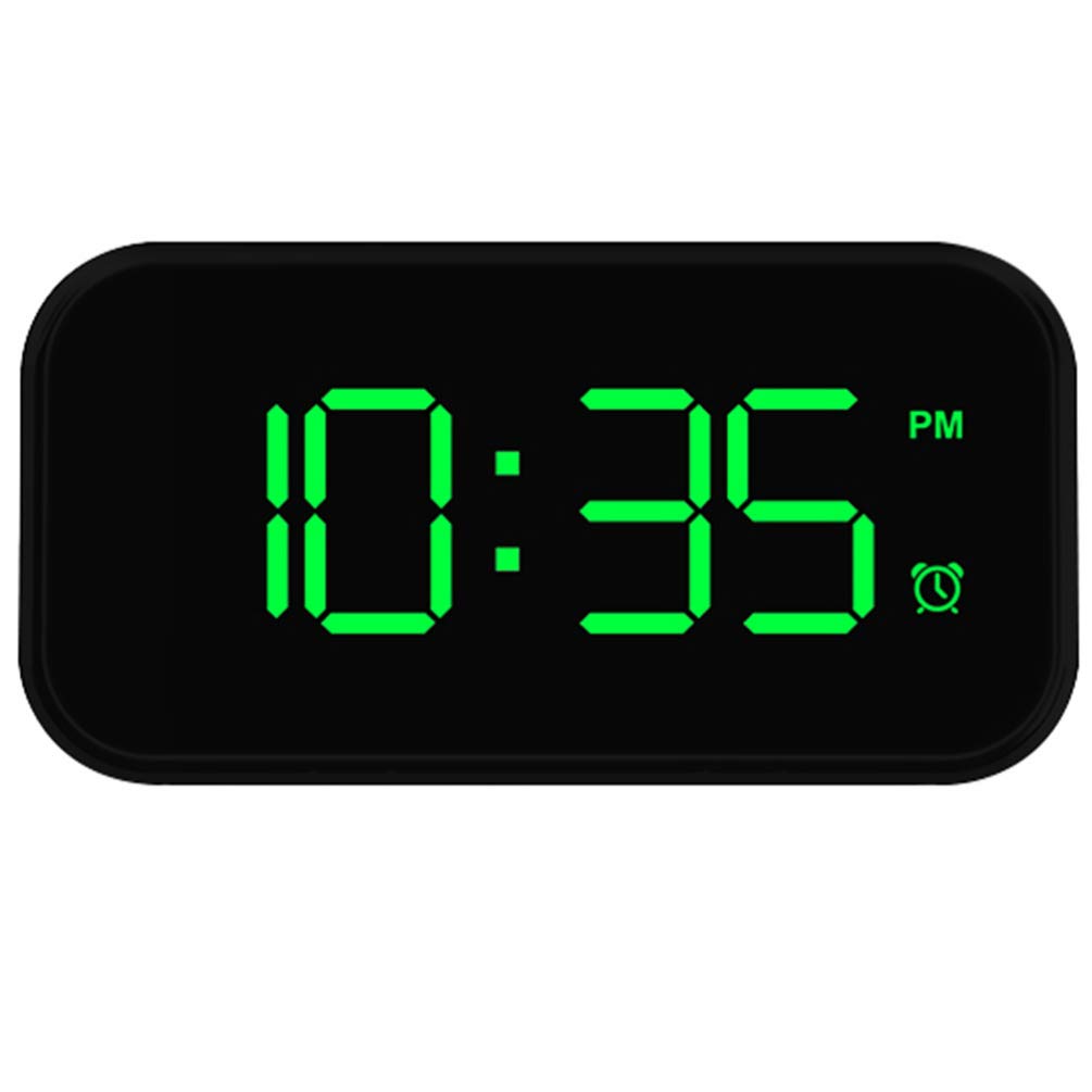 VOSAREA Digital Alarm Clock with LED Display, USB Charger & Night Light - Modern Tabletop Clock for Bedroom, Bedside, Desk - Perfect for Home, Office, Dorm Room (Black)