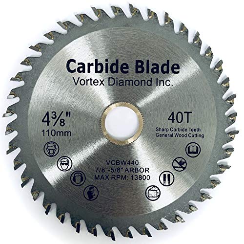 (10 Pack) VORTEX DIAMOND VWB 4-3/8 Inch 40 Teeth TCT Circular Saw Blade for Hardwood & Softwood - Premium General Purpose Cutting Tool - Perfect for DIY Projects, Woodworking, and Construction Work