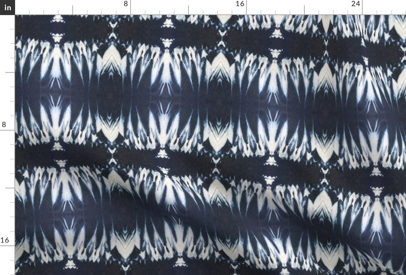 Shibori Dark Indigo Blue Tie Dye Japanese Traditional Printed Minky Fabric - Fat Quarter for Sewing, Baby Blankets, Quilt Backing & Plush Toys - Soft & Durable Spoonflower Fabric for DIY Crafts, Home Decor & Gift Making